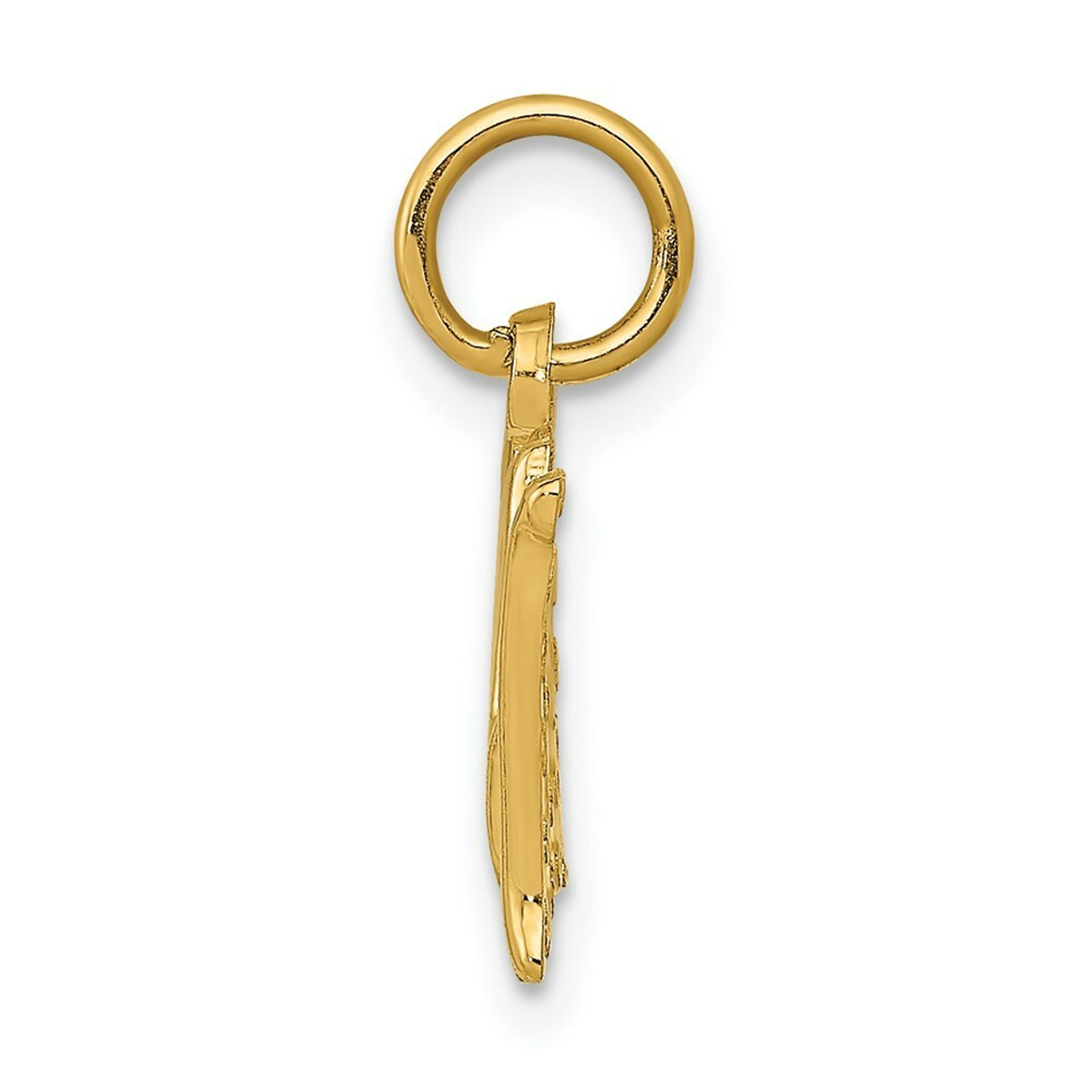 14K Yellow Gold Polished Mom with Cross Charm - (A83-383)