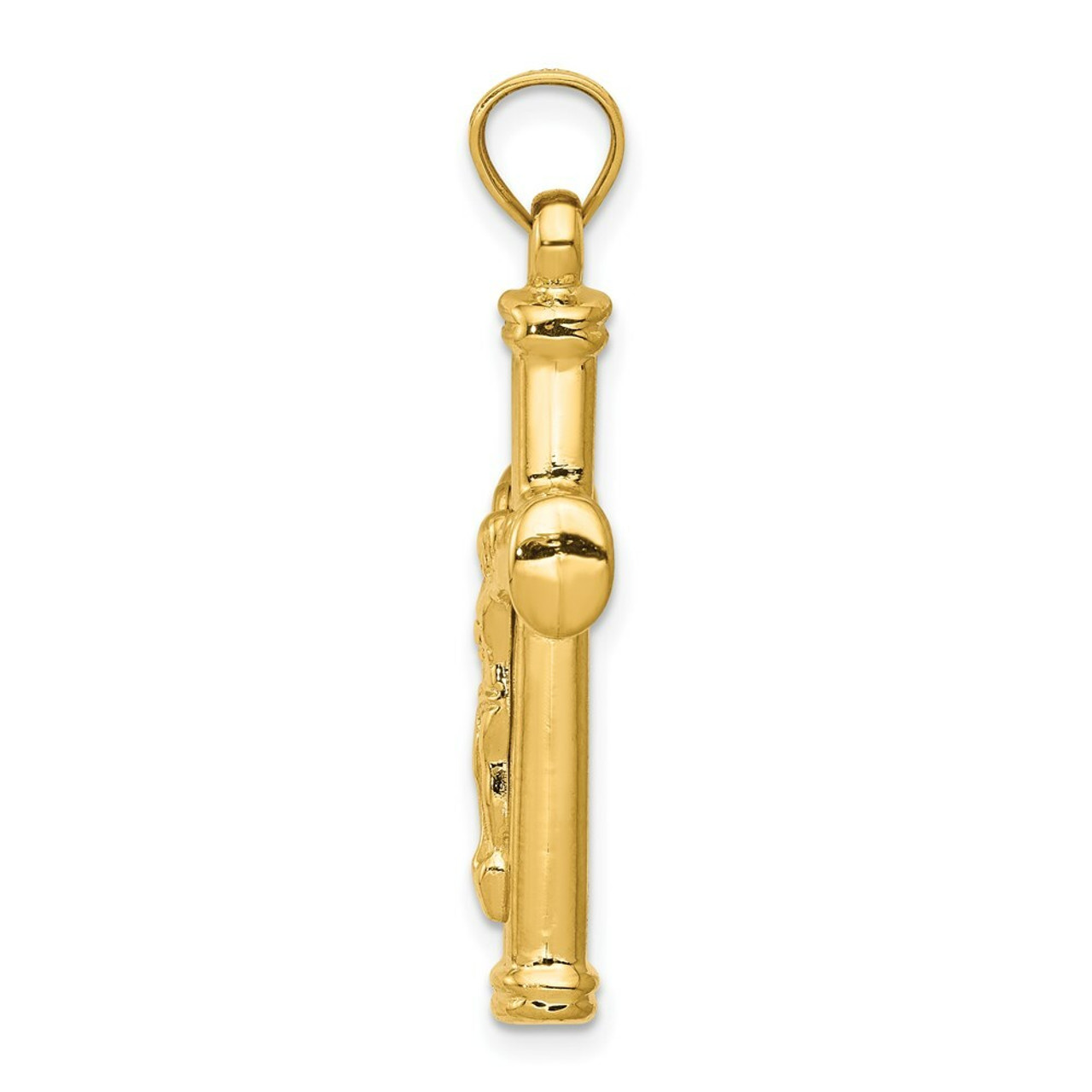 14K Yellow Gold Reversible Crucifix /Cross Pendant 35mm length - (A83-576)