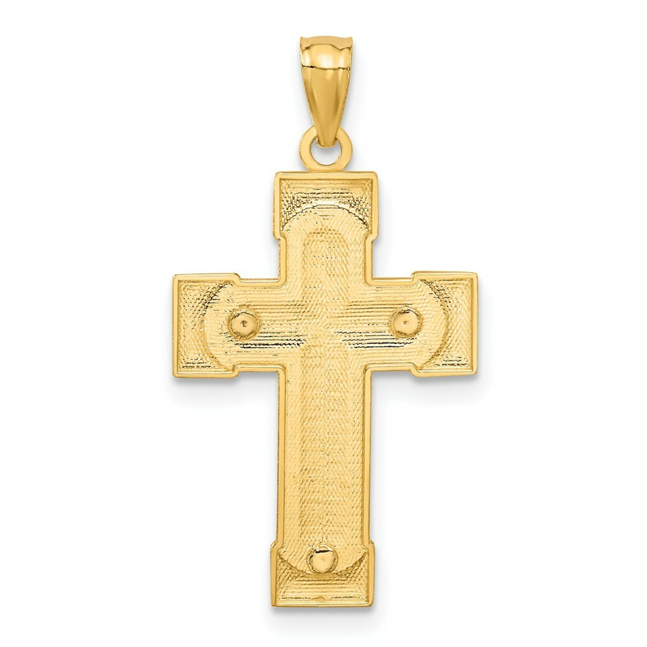14K Two-tone Gold Crucifix Pendant 31mm length - (A83-581)