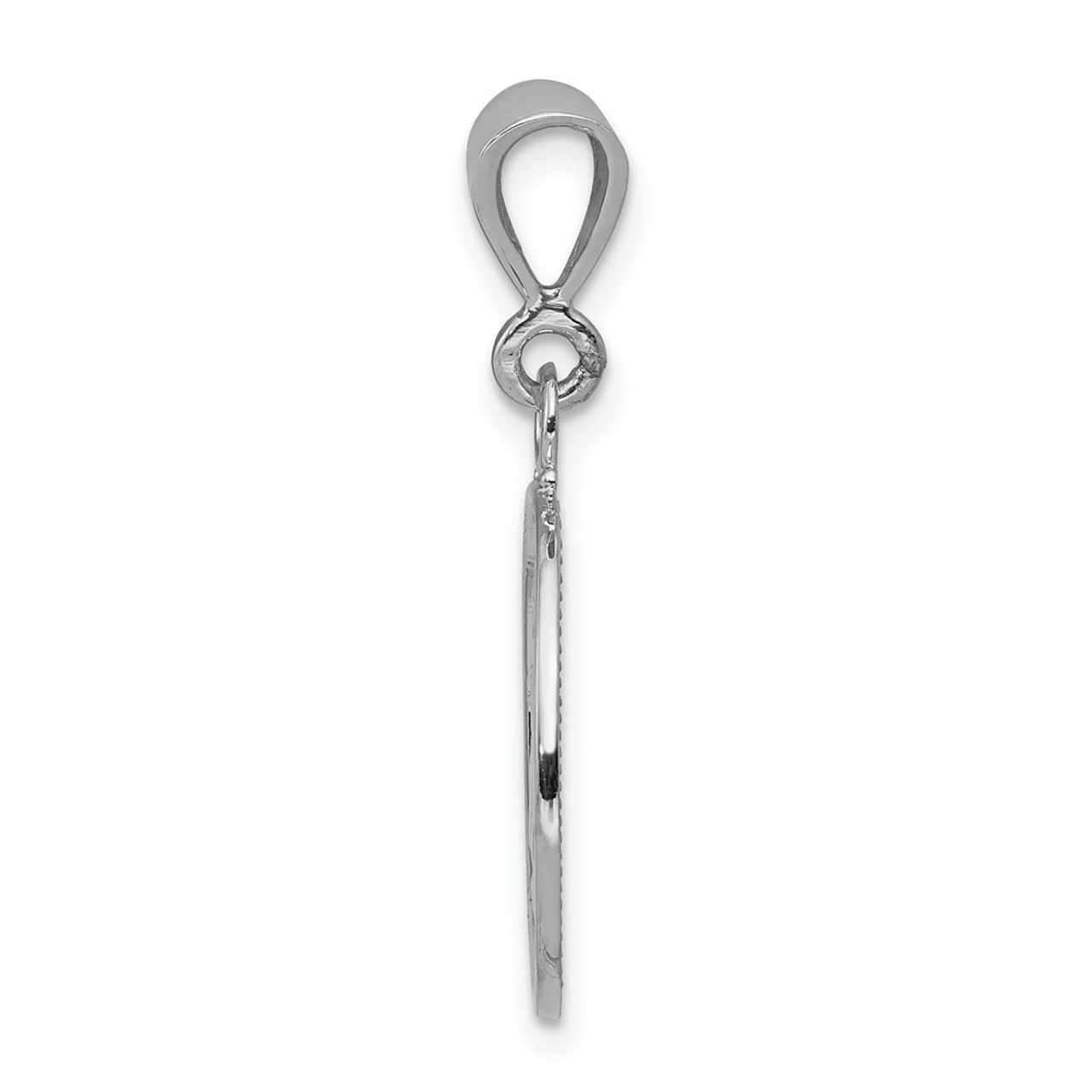 14K White Gold Polished & Satin Finish Angel Pendant - (A84-327)