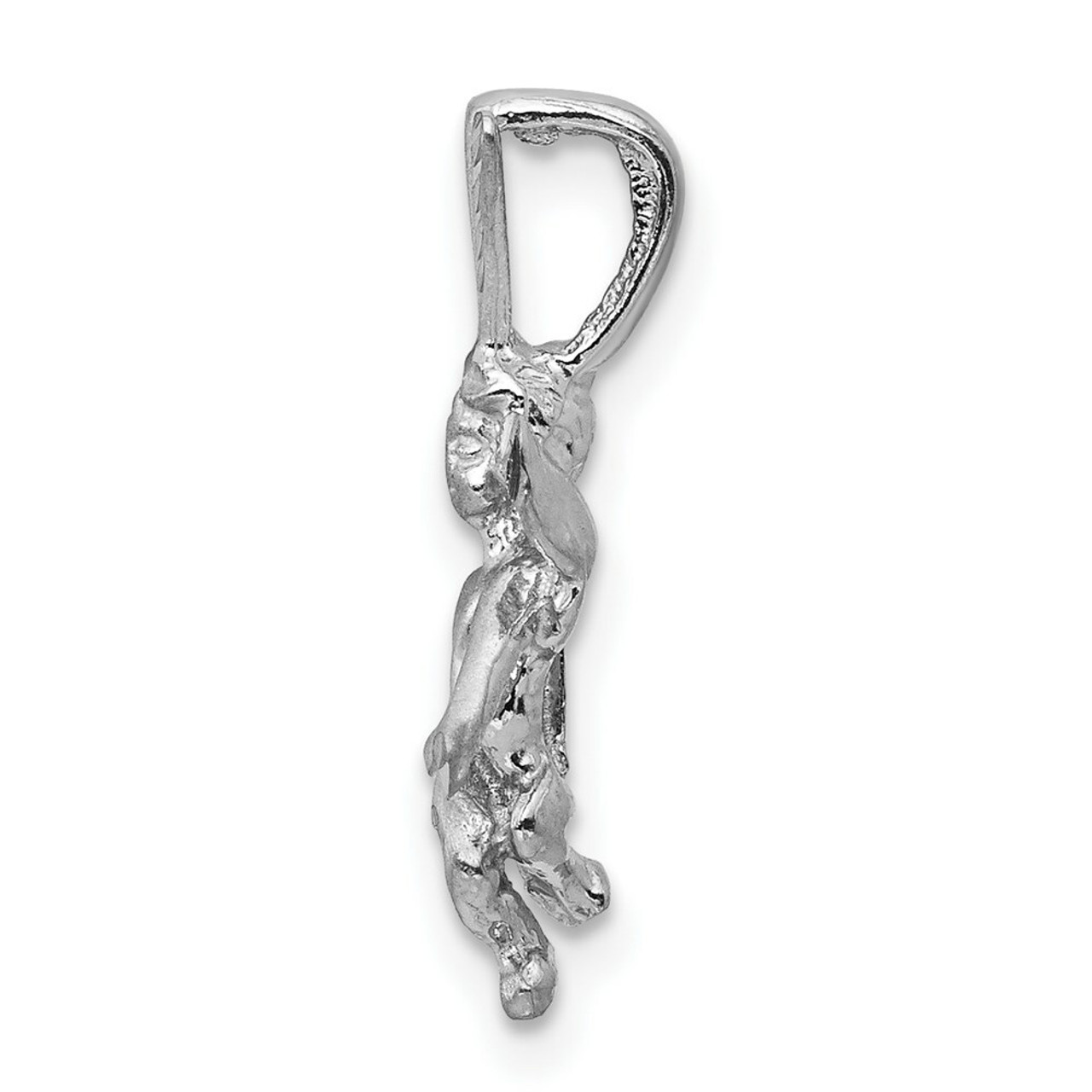 14K White Gold Satin Angel Pendant - (A84-360)