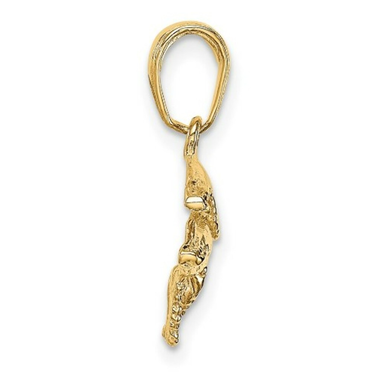 14K Yellow Gold Mother and Baby Humpback Whale Pendant - (A84-362)