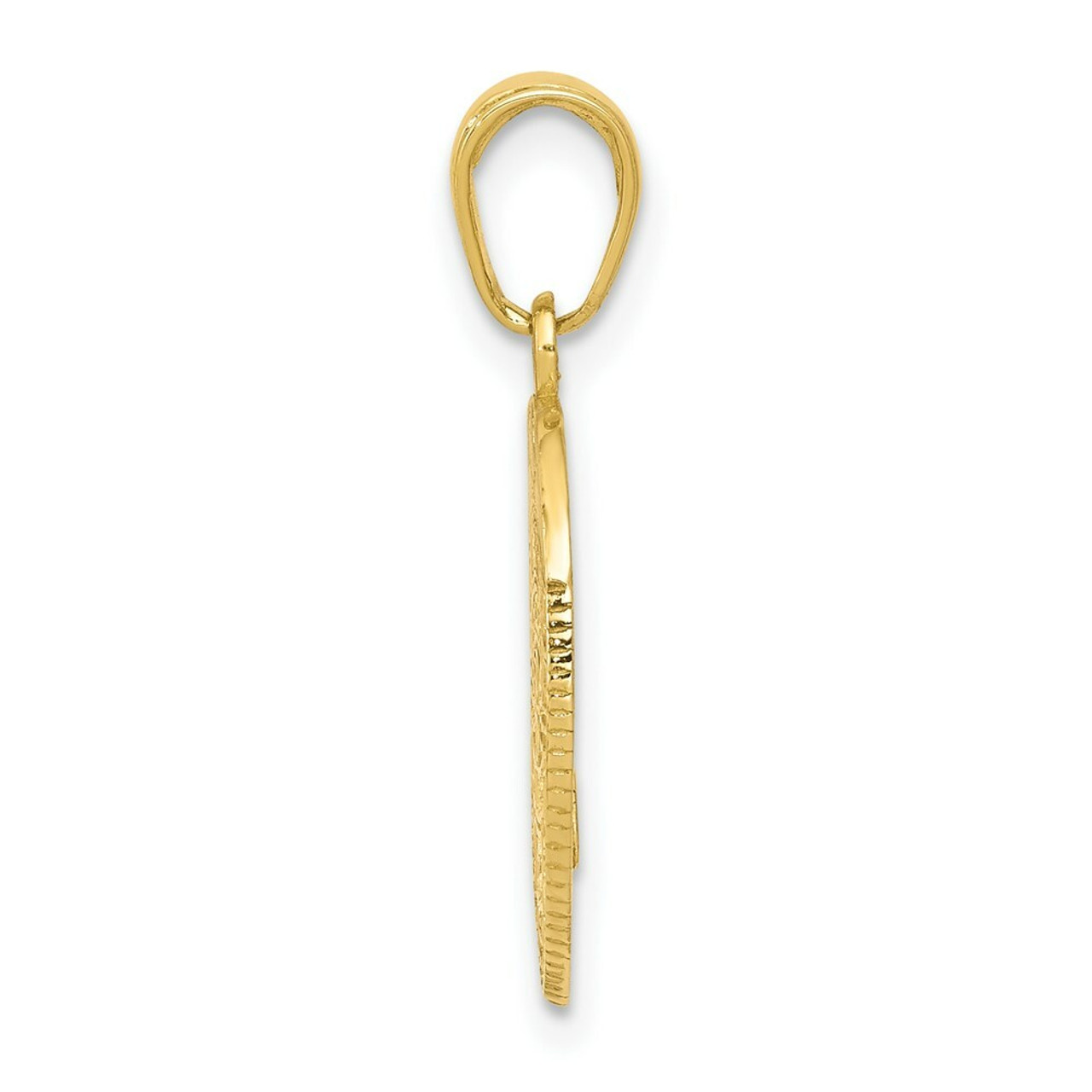 14K Yellow Gold Police Officer Badge Pendant - (A84-468)