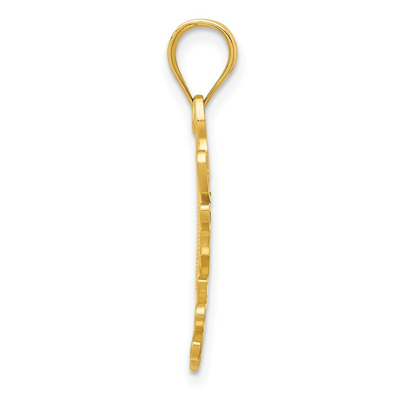 14K Yellow Gold Dove with Heart Pendant - (A84-569)