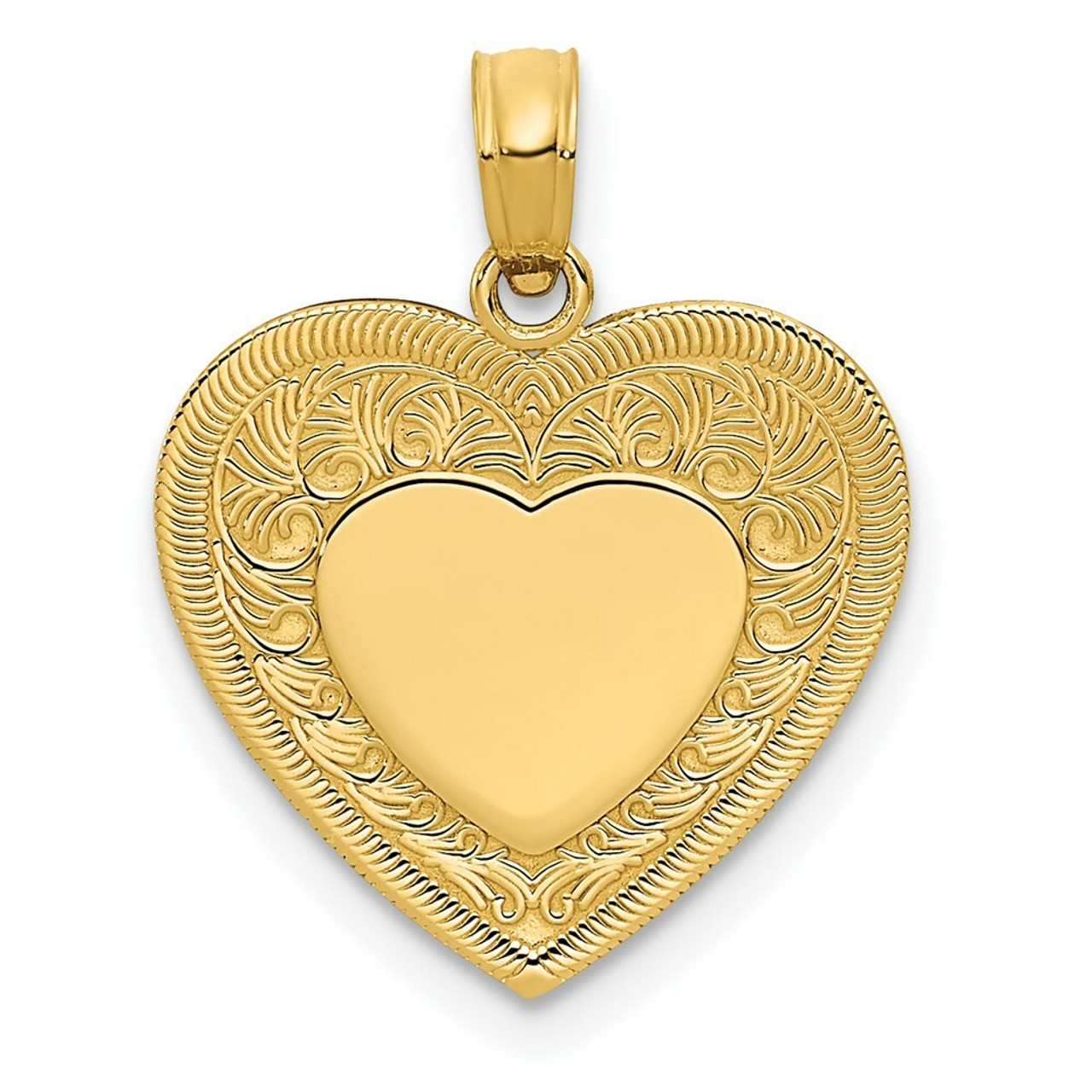 14K Yellow Gold Heart Pendant - (A84-823)