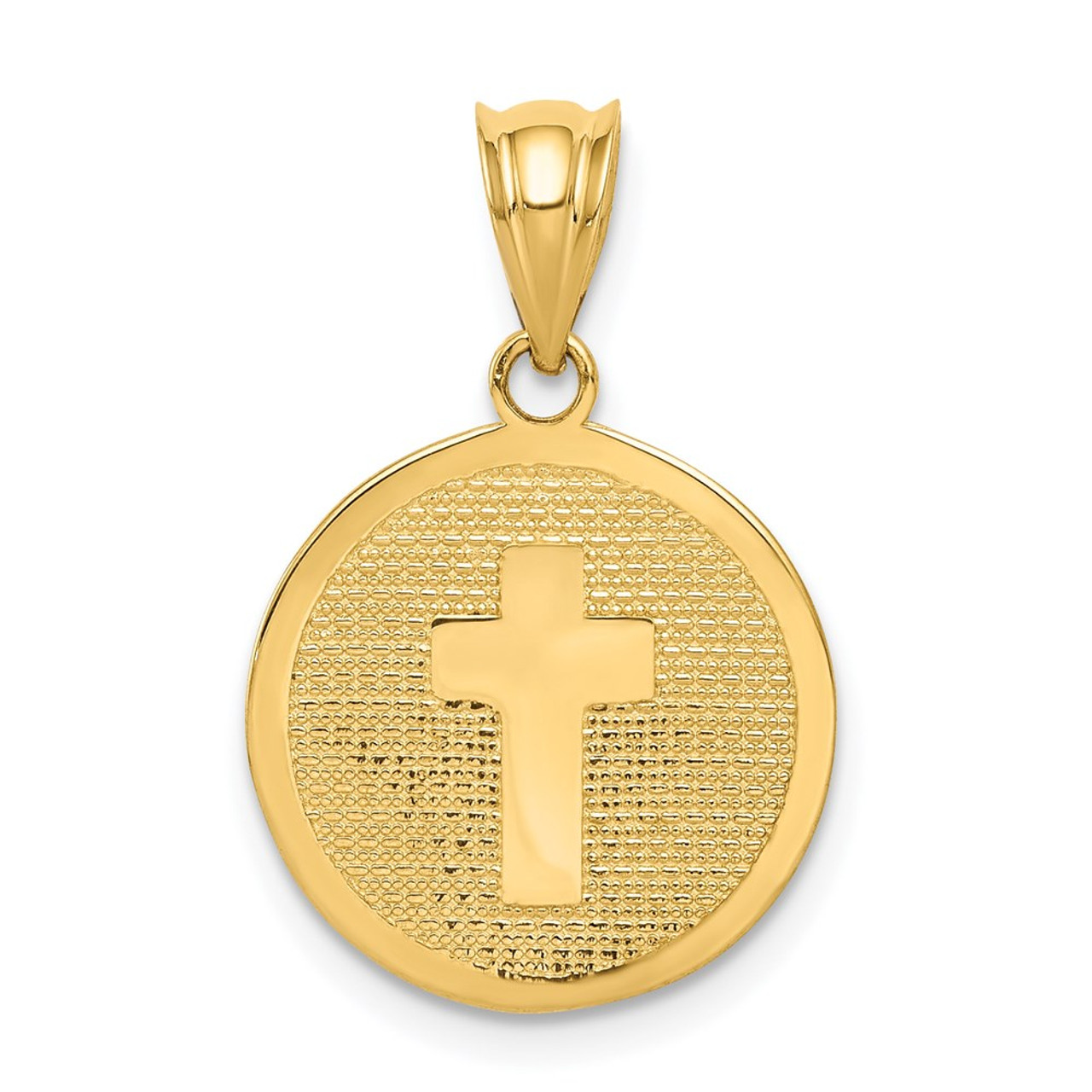 14K Yellow Gold Reversible Cross & 1st Holy Communion Charm - (A85-400)