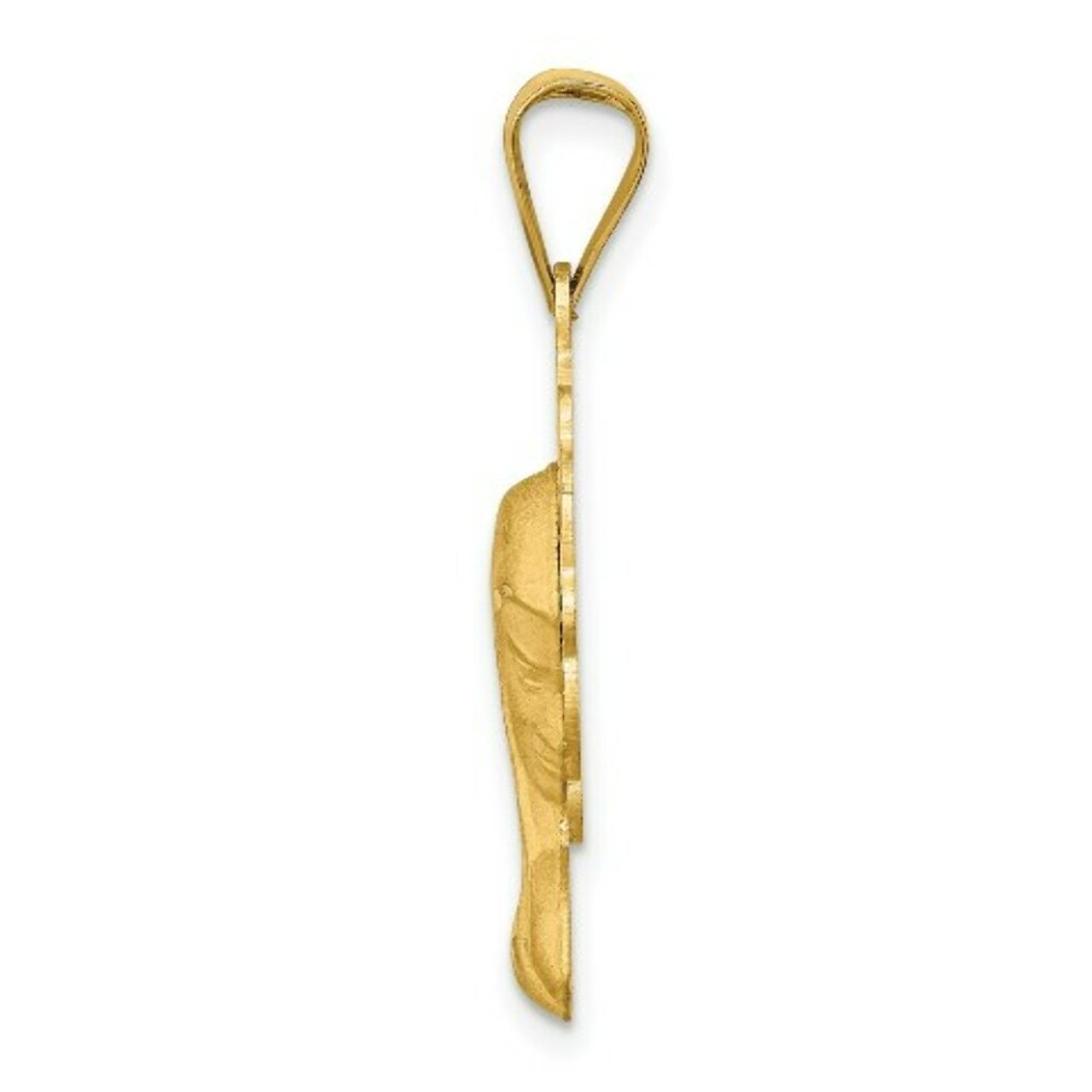 14K Yellow Gold Satin and Polished Mary Pendant - (A85-733)