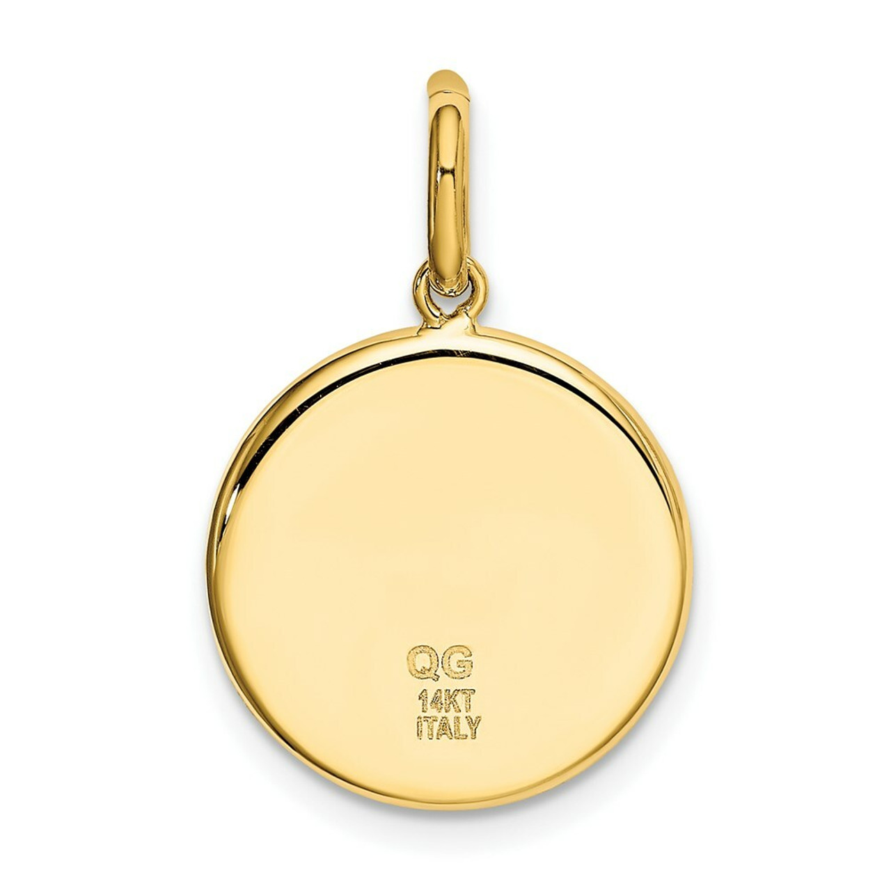 14K Yellow Gold Yellow Gold Polished and Satin Saint Christopher Medal Pendant - (A85-838)