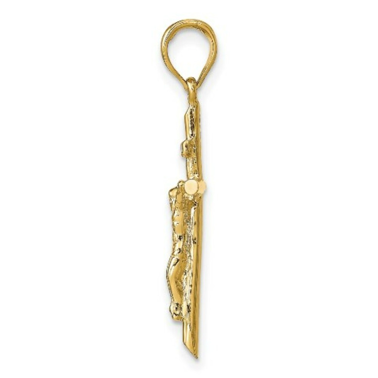 14K Yellow Gold Stick Style Crucifix Pendant - (A86-925)