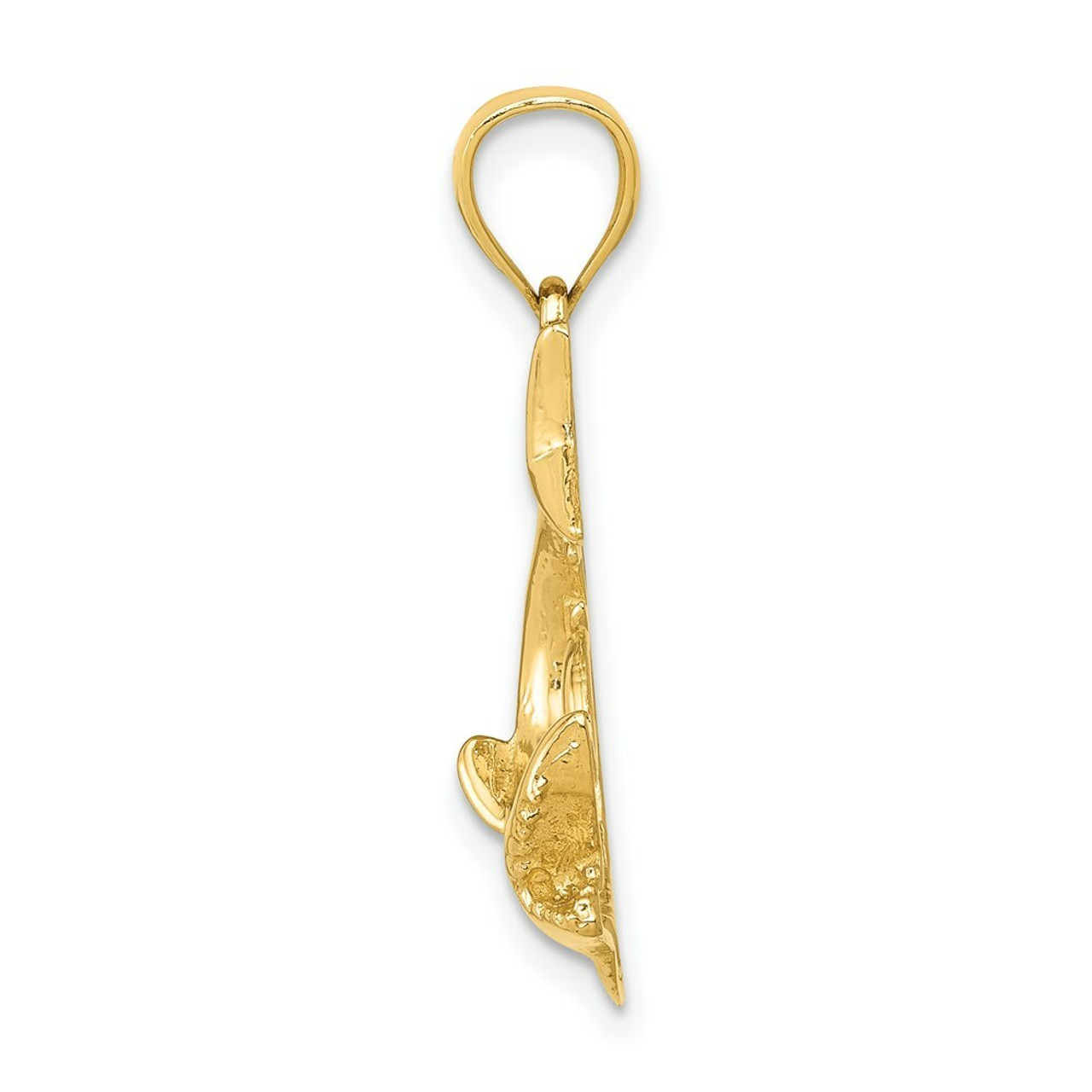 14K Yellow Gold Shark Pendant - (A86-950)