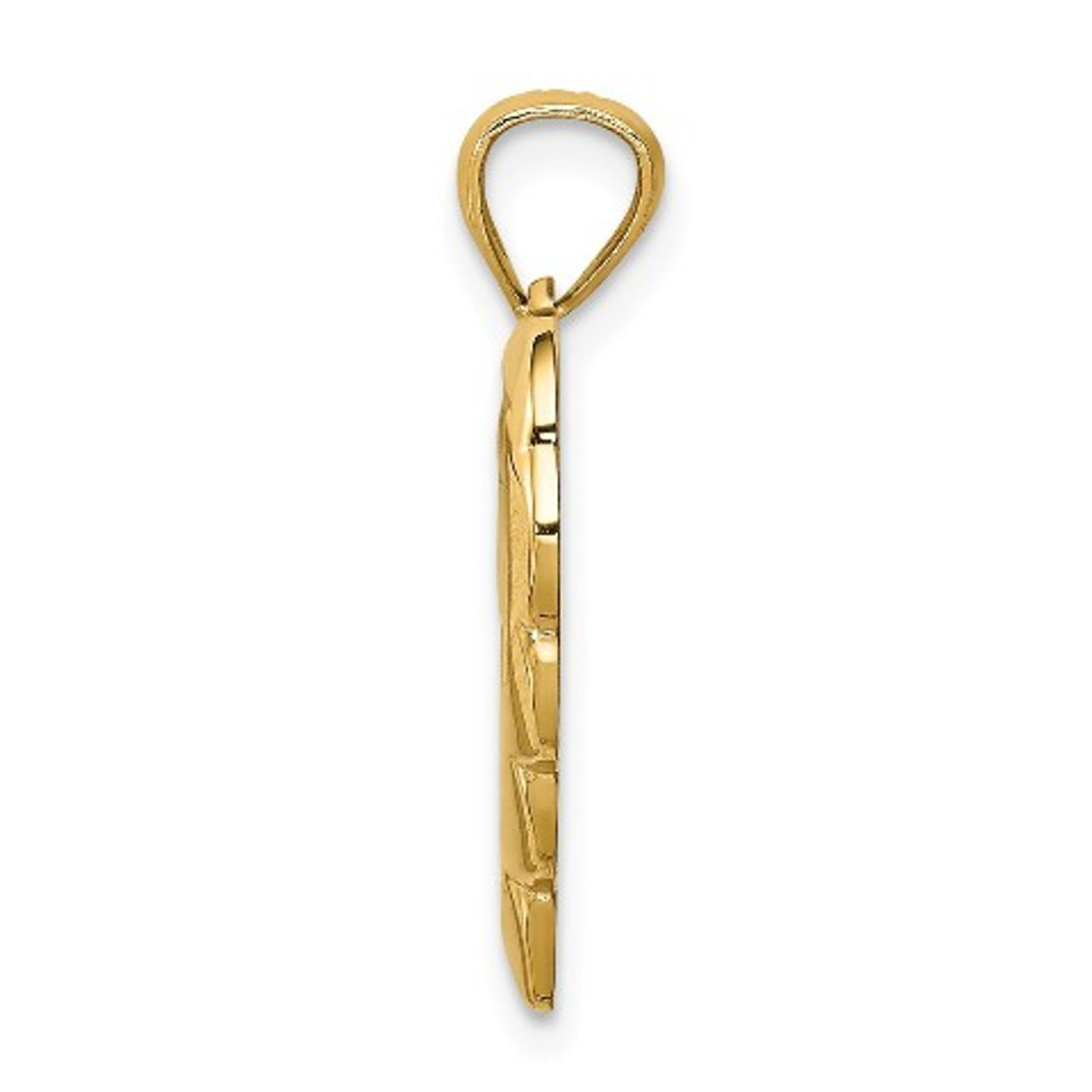 14K Yellow Gold Yellow Gold Angel in Heart Pendant - (A90-178)