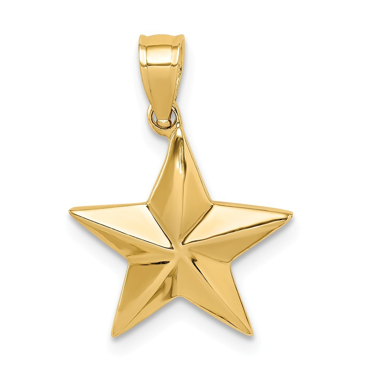 14K Yellow Gold Polished Star Pendant - (A90-882) - Roy Rose