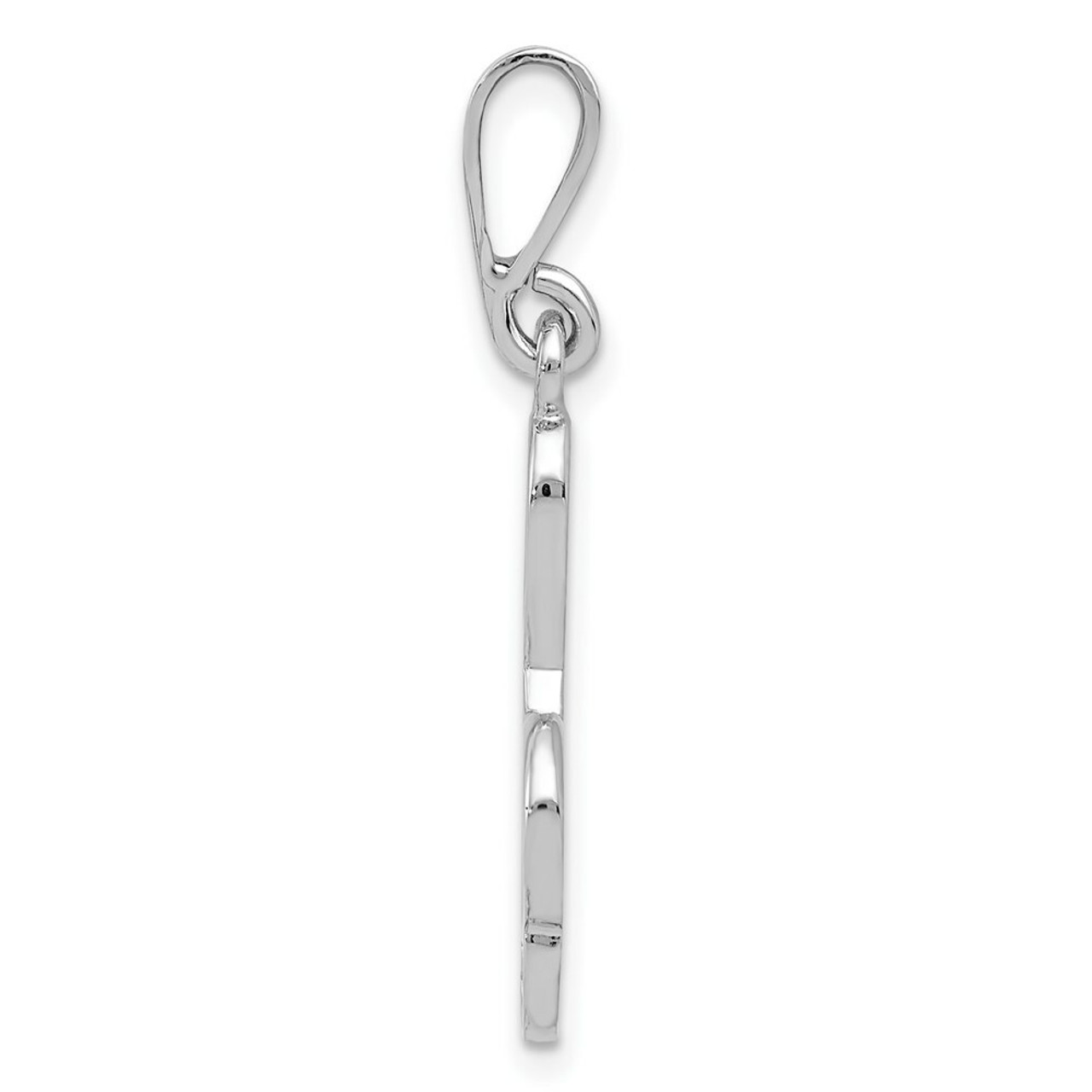 14K White Gold Music Note Pendant - (A98-566)