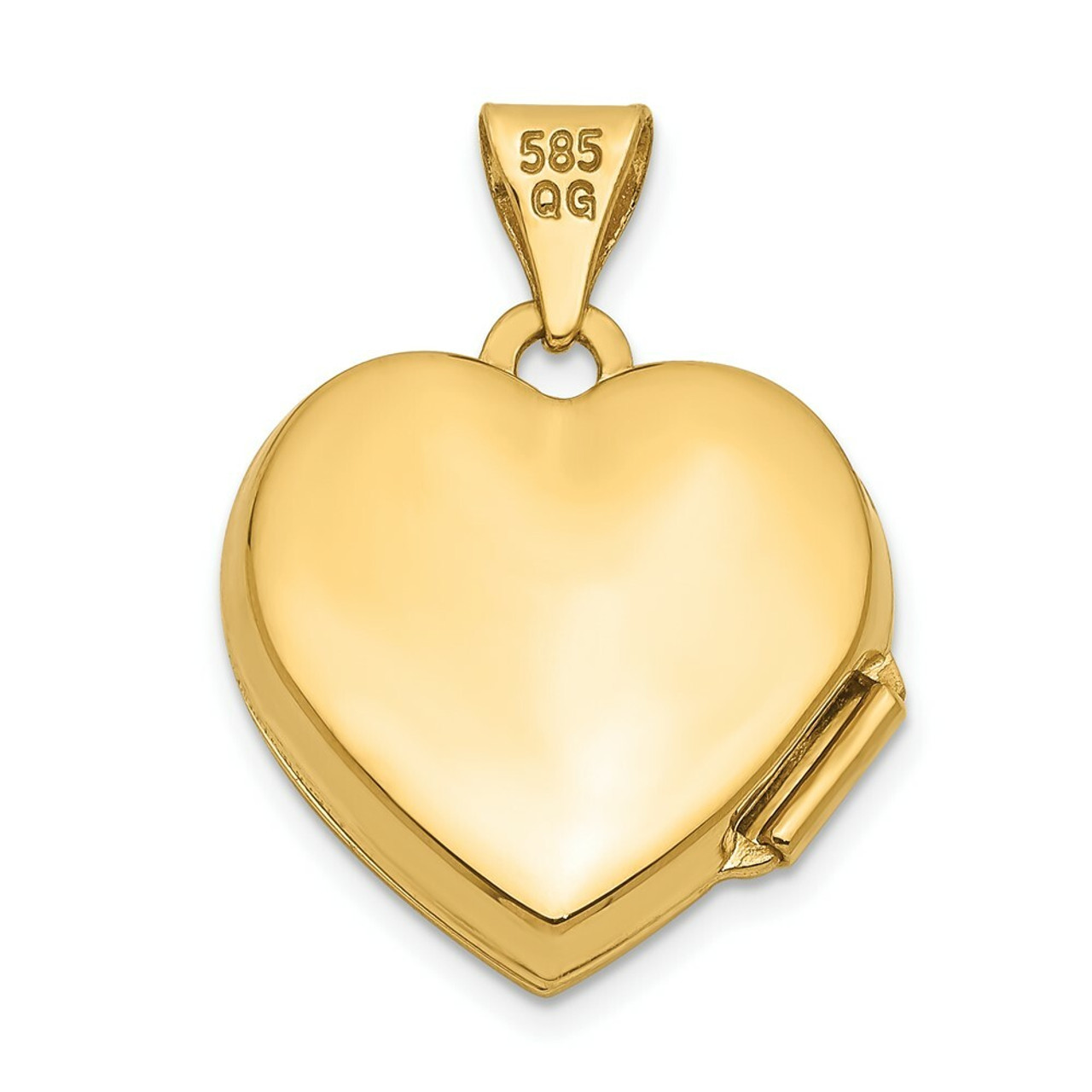14K Yellow Gold Heart Locket 20x15mm - (A99-379)