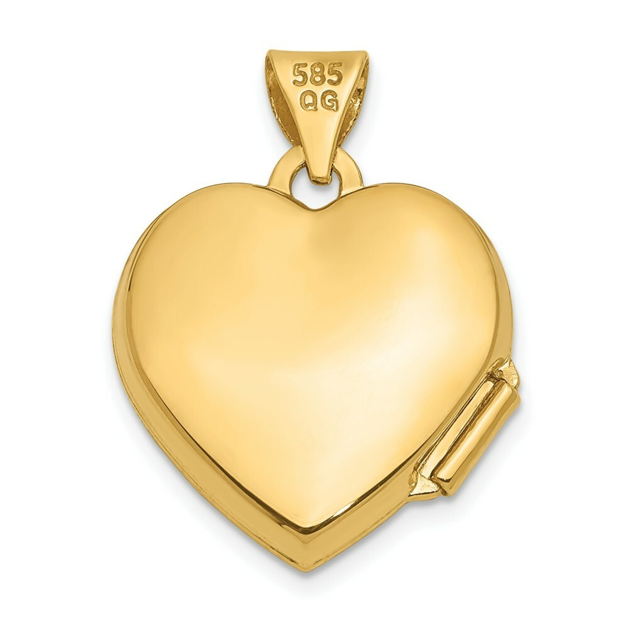 14K Yellow Gold Scroll Heart Locket 21x15mm - (A99-483)