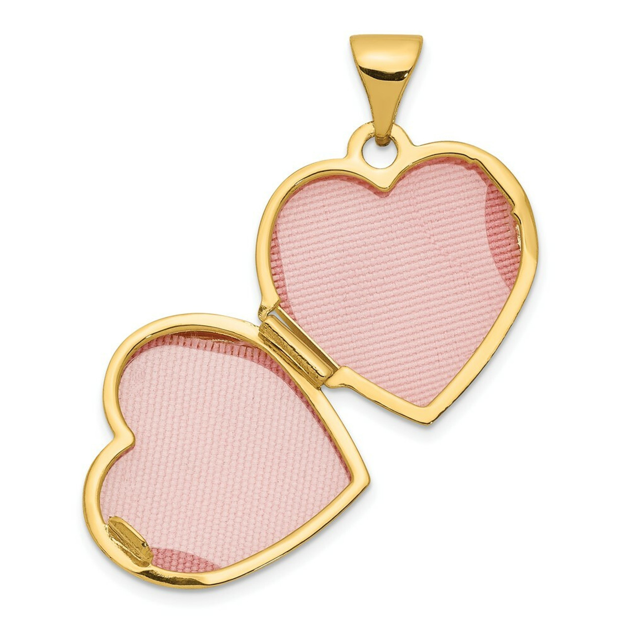 14K Yellow Gold Scroll Heart Locket 21x15mm - (A99-483)