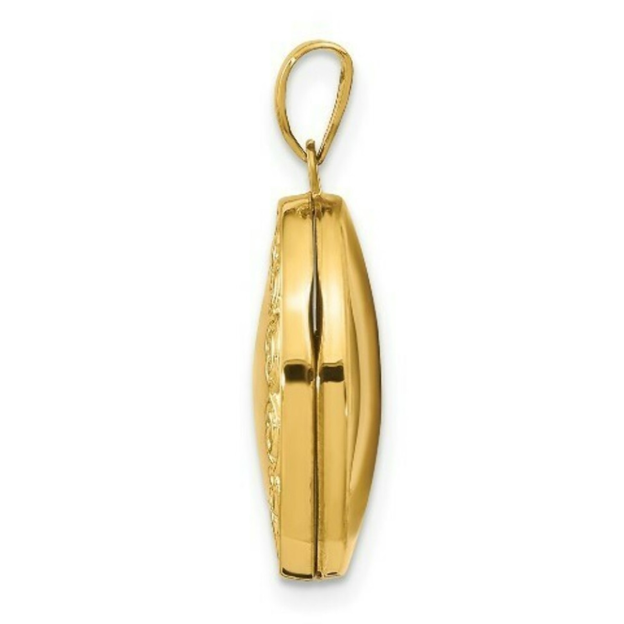 14K Yellow Gold Scroll Oval Locket 24x17mm - (A99-518)