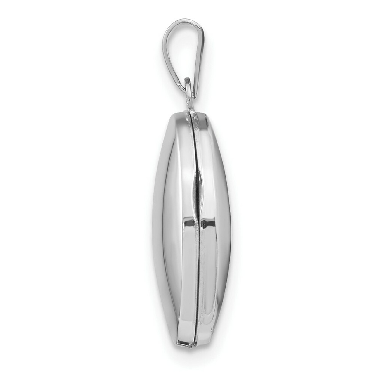 14K White Gold Polished Locket 25x17mm - (A99-535)