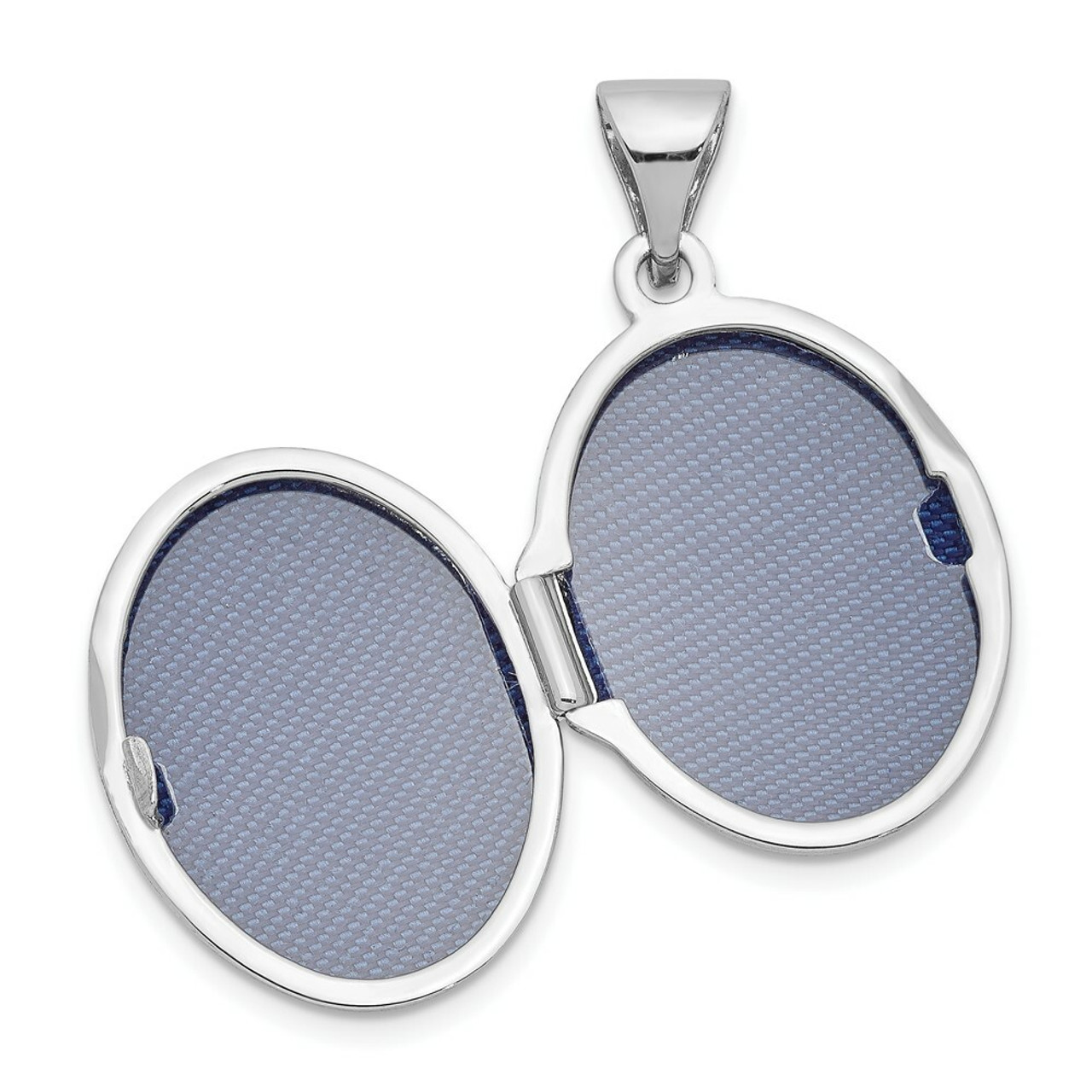 14K White Gold Polished Locket 25x17mm - (A99-535)