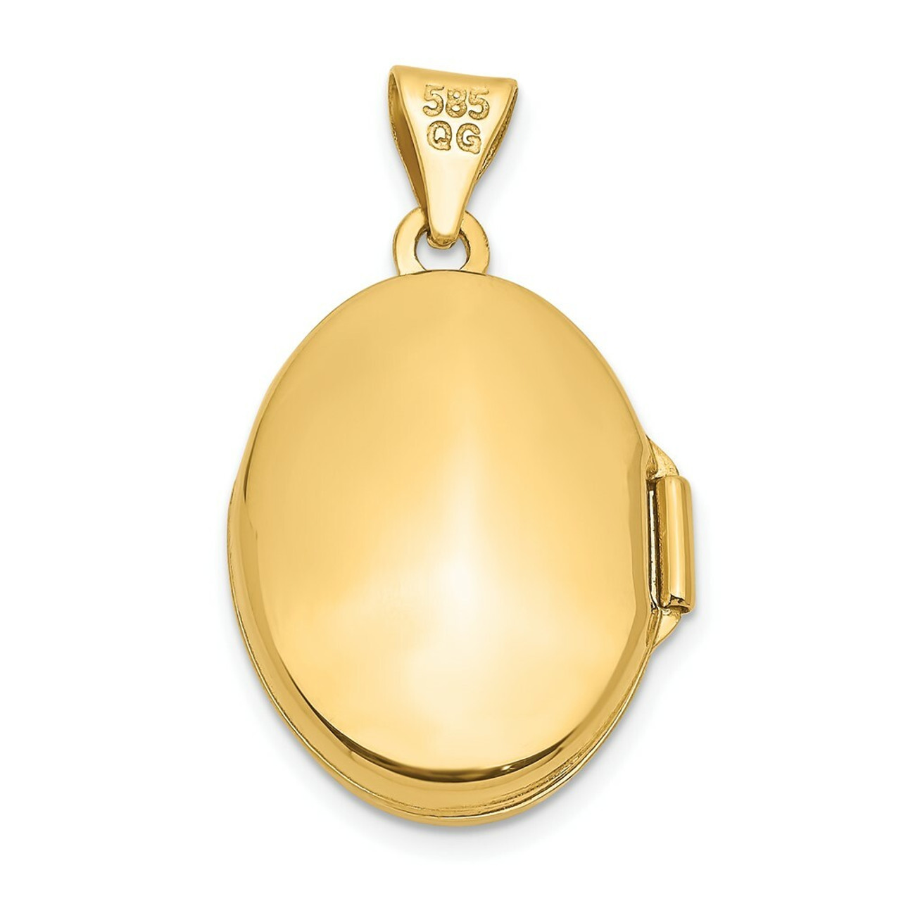 14K Yellow Gold Floral Locket 24x17mm - (A99-566)