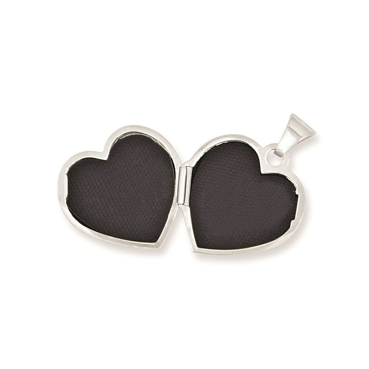 14K White Gold Heart Locket 21x15mm - (A99-845)