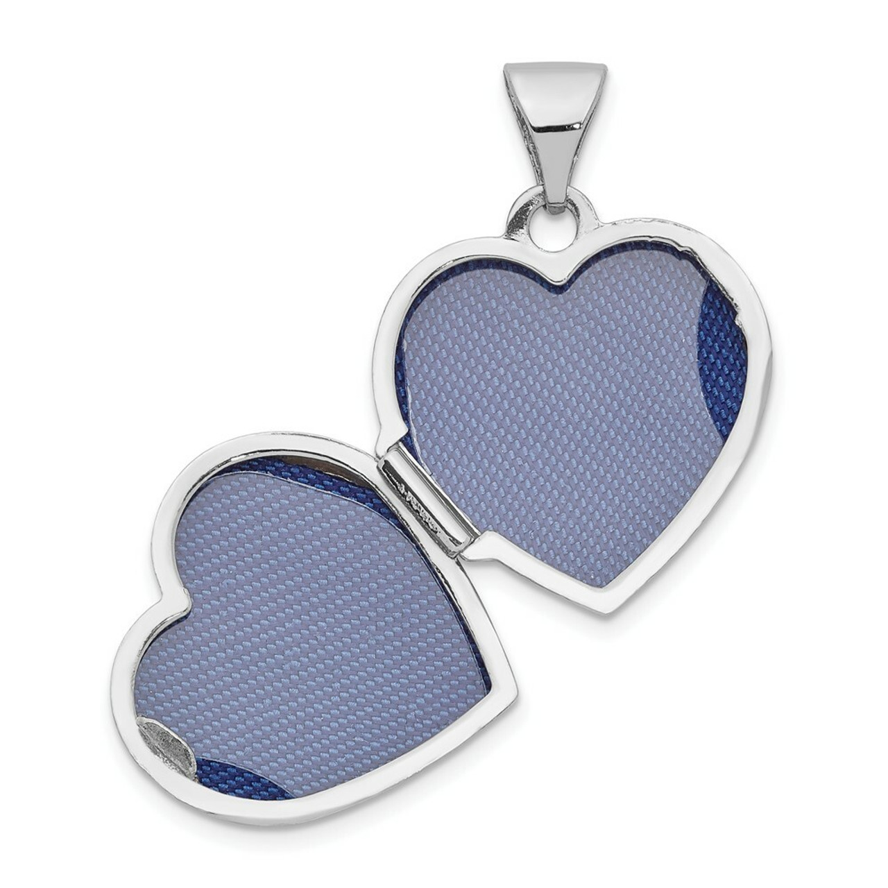 14K White Gold Heart Locket 21x15mm - (A99-845)