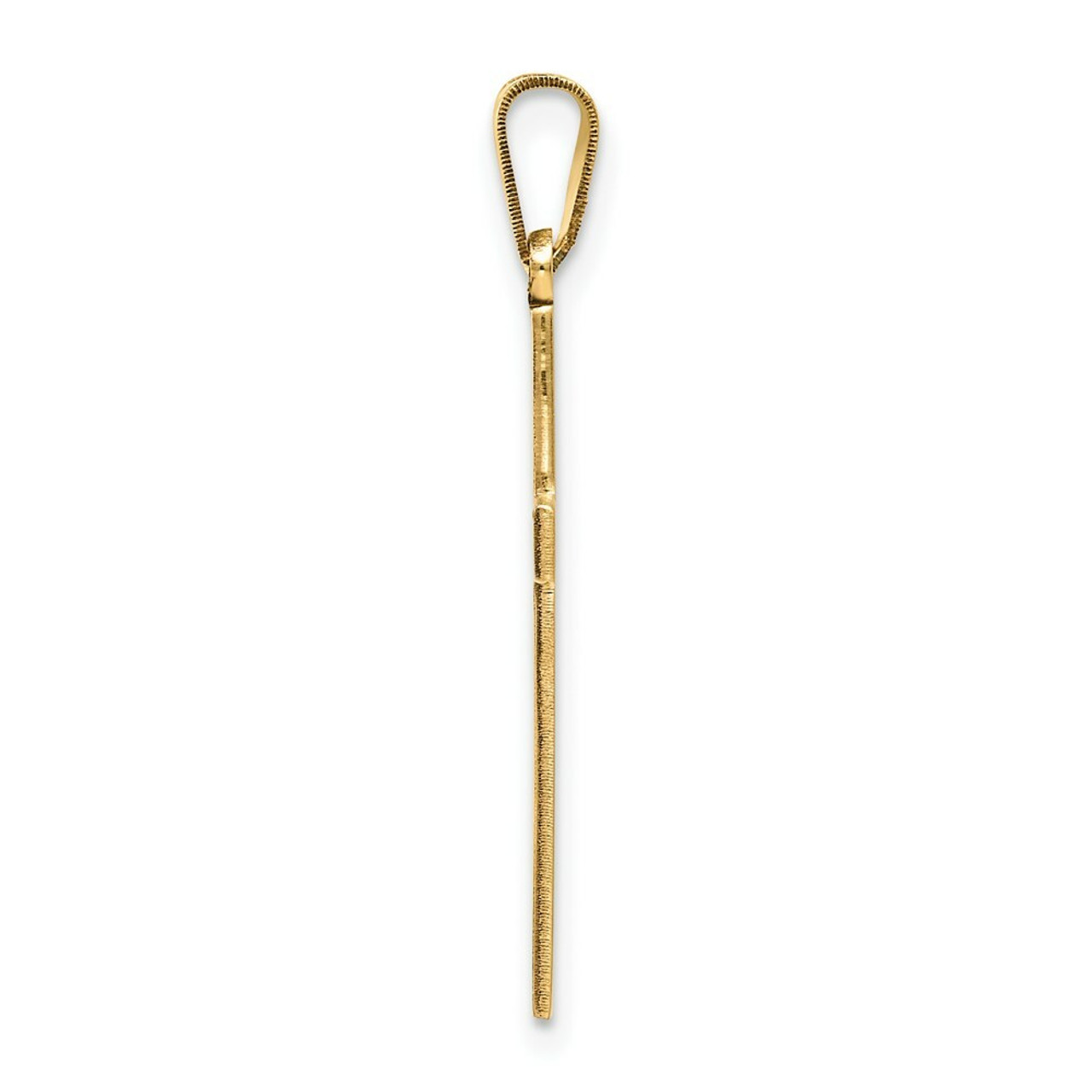 14K Yellow Gold Solid Cross Pendant 29mm length - (A99-971)