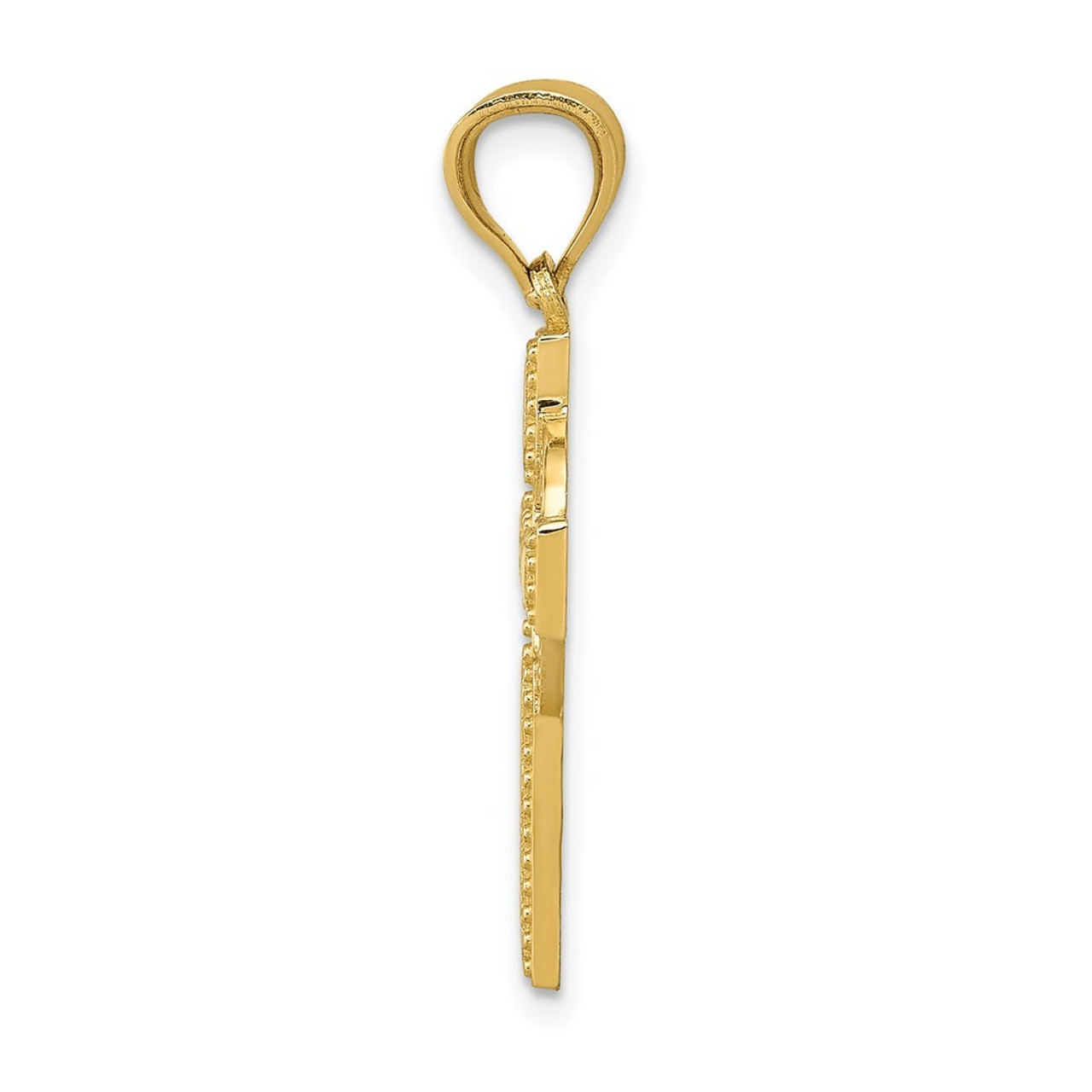 14K Yellow Gold Celtic Cross Pendant 29mm length - (A83-109)