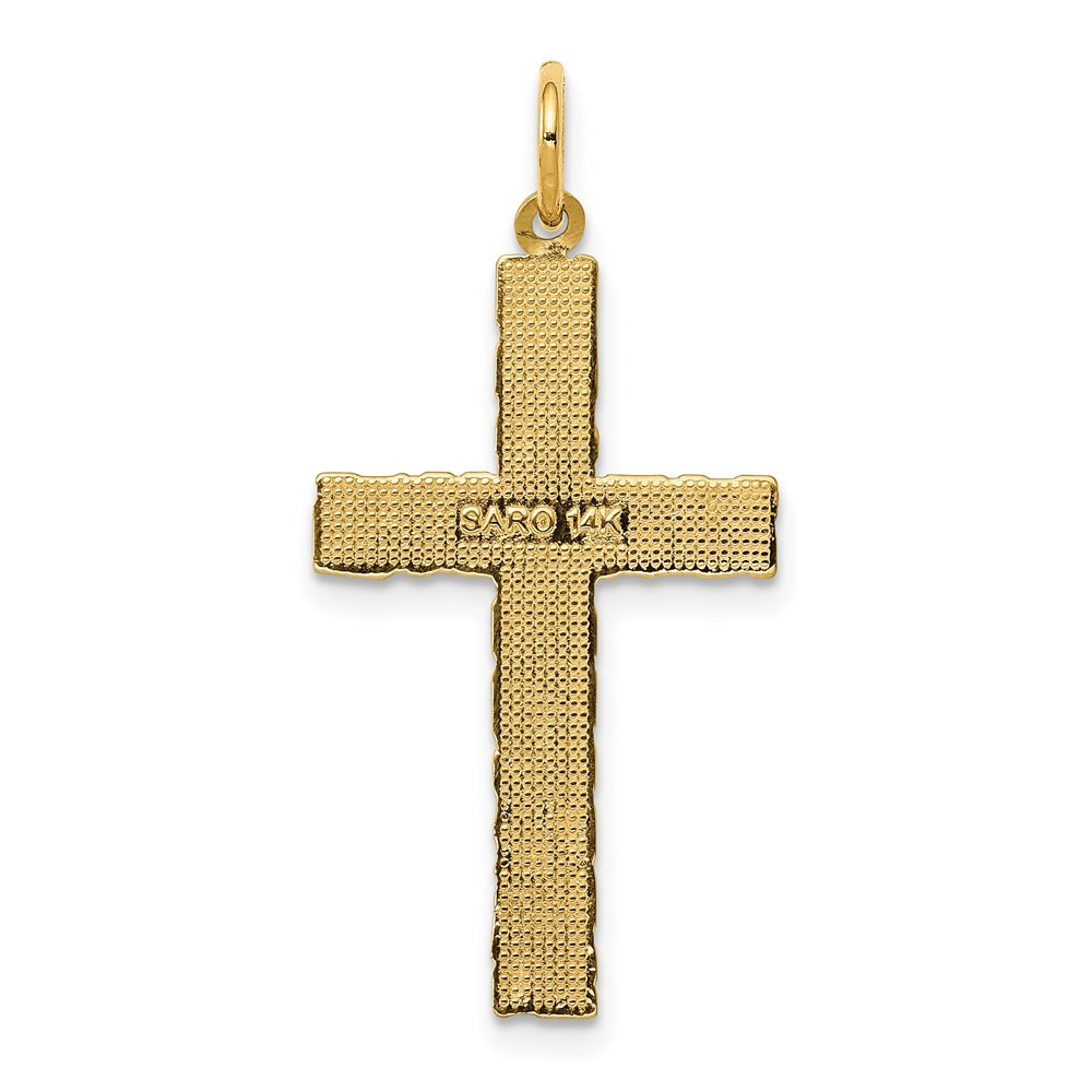14K Yellow Gold Nugget Style Cross Pendant - (A83-113) - Roy Rose