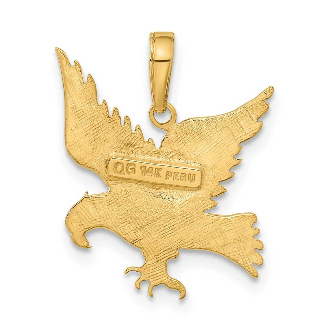 14K Yellow Gold Eagle Pendant - (A83-219)