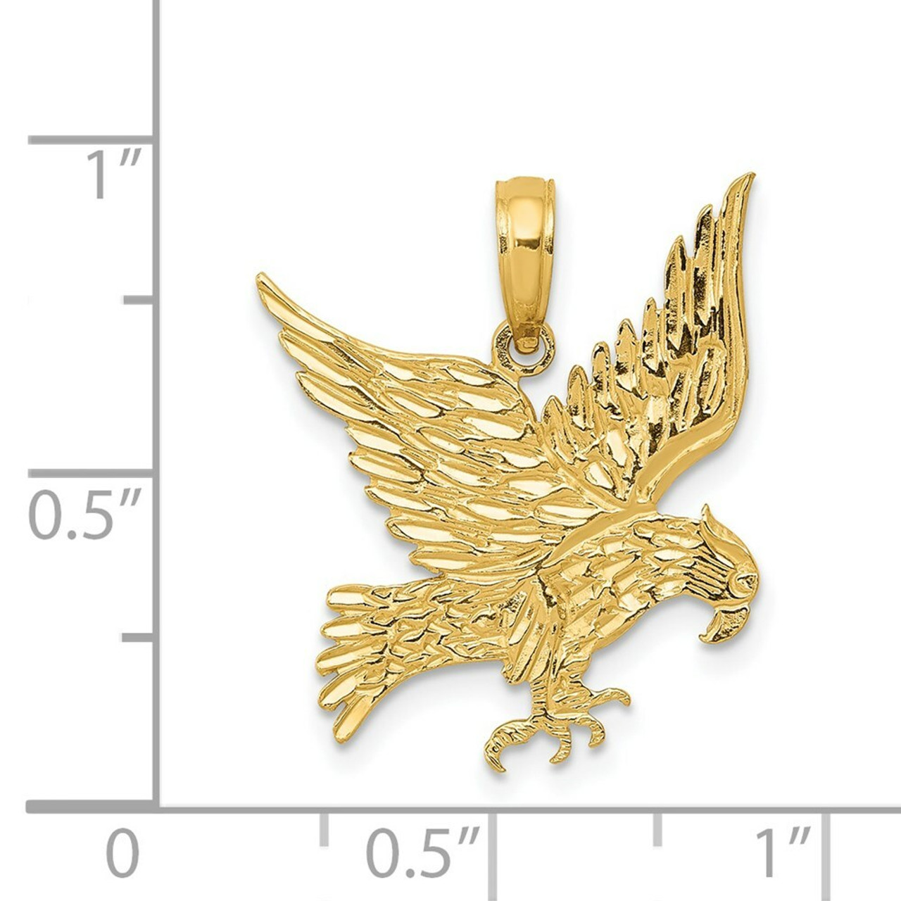 14K Yellow Gold Eagle Pendant - (A83-219)