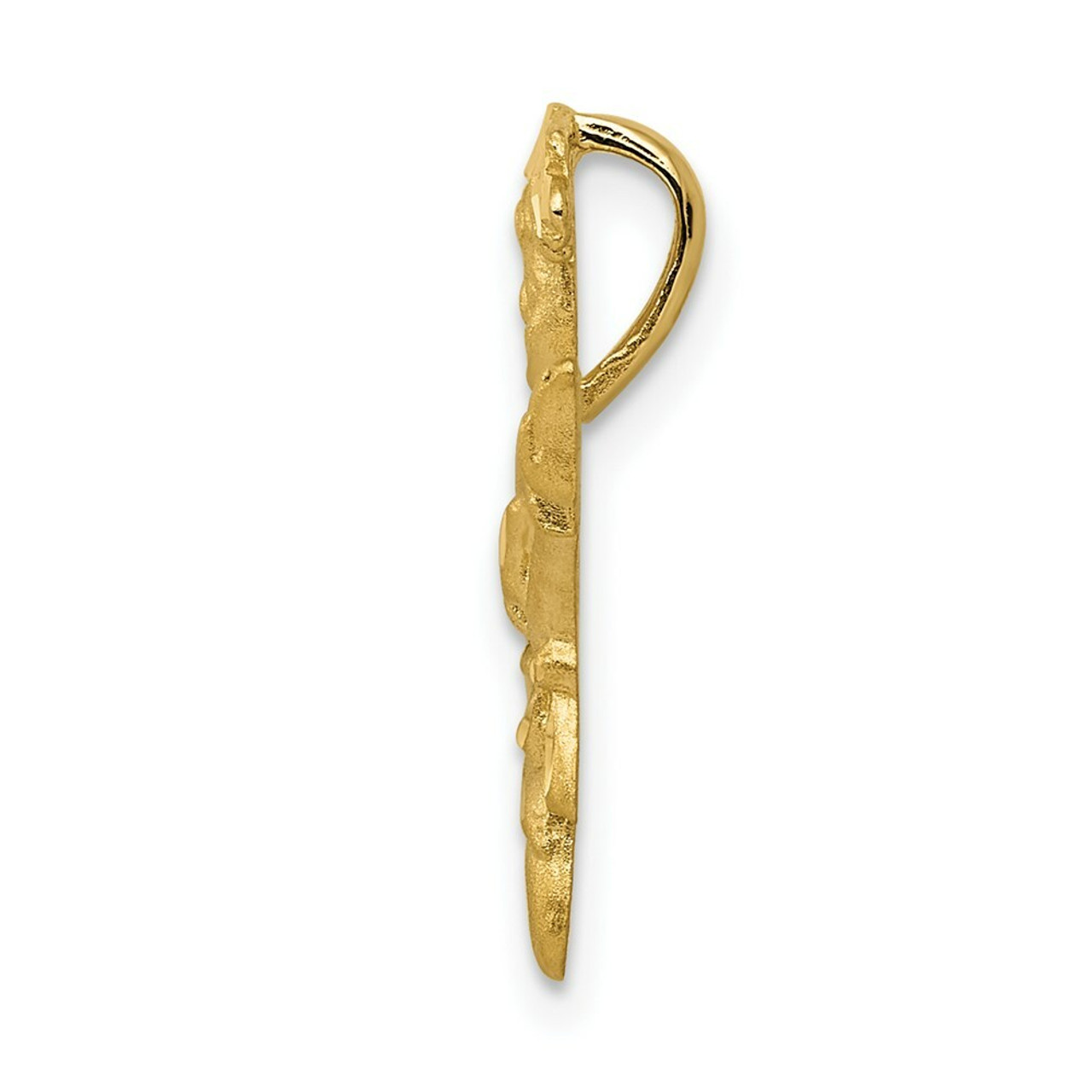 14K Yellow Gold Solid Satin Diamond-cut Open-Backed Karate Female Charm - (A83-357)