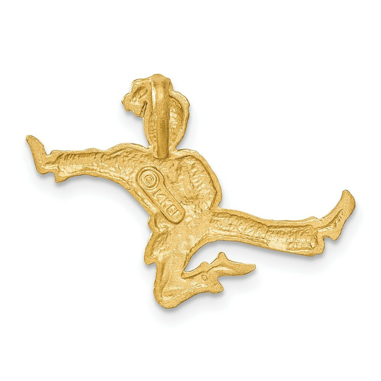 14K Yellow Gold Solid Satin Diamond-cut Open-Backed Karate Female Charm - (A83-357)