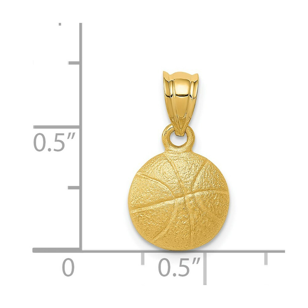 14K Yellow Gold Basketball Charm - (A83-775)