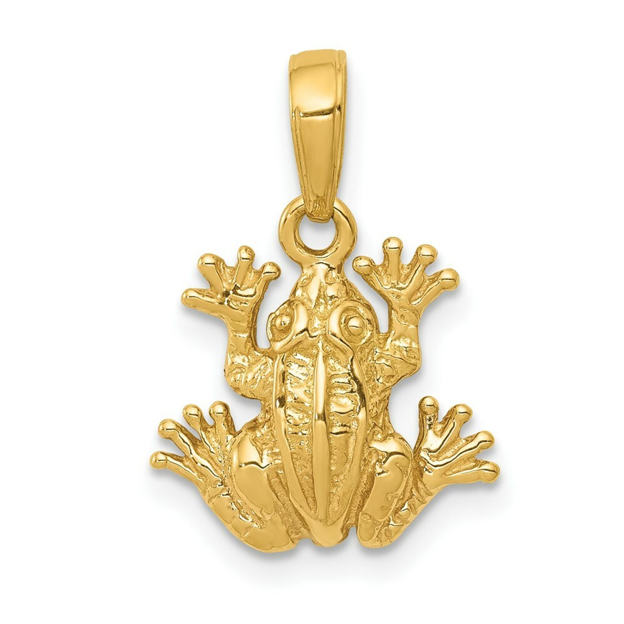 14K Yellow Gold 2-D Frog Pendant - (A84-380)