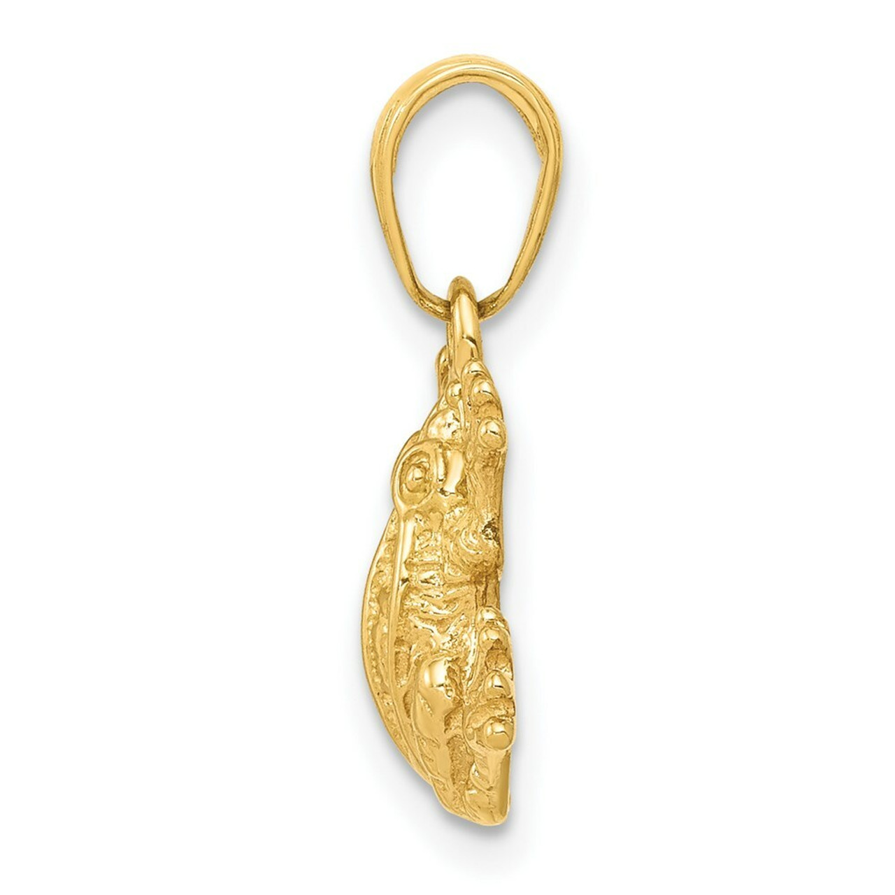 14K Yellow Gold 2-D Frog Pendant - (A84-380)