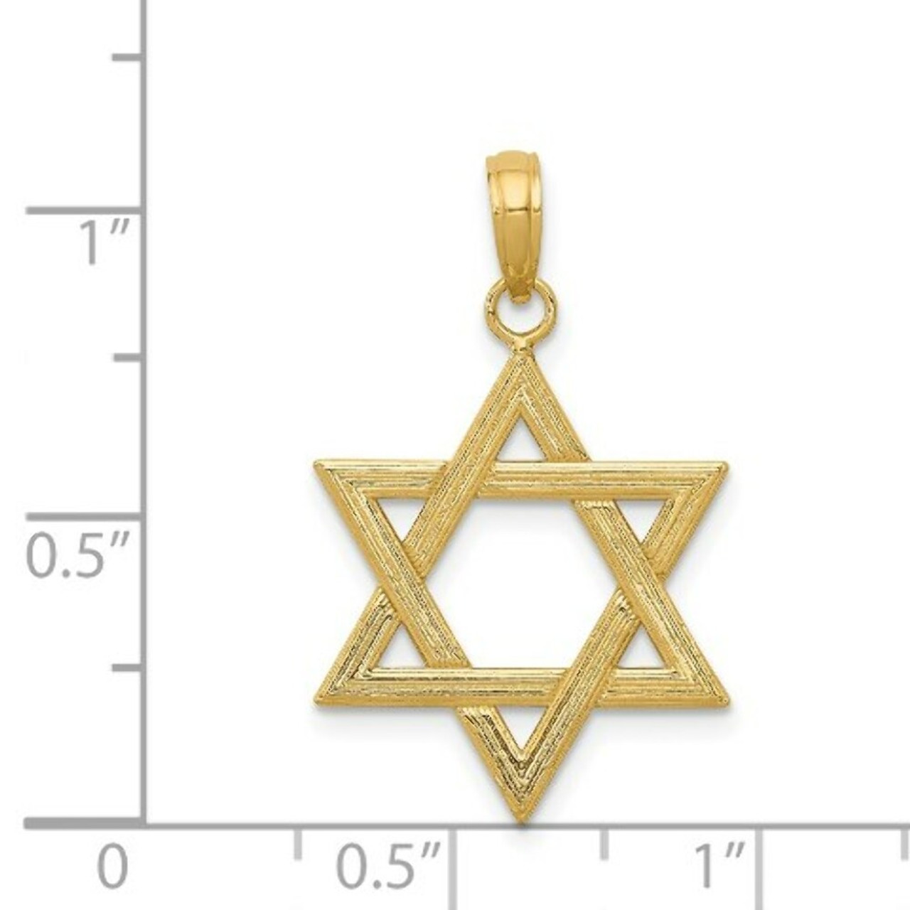14K Yellow Gold Polished Star of David Pendant - (A84-647)