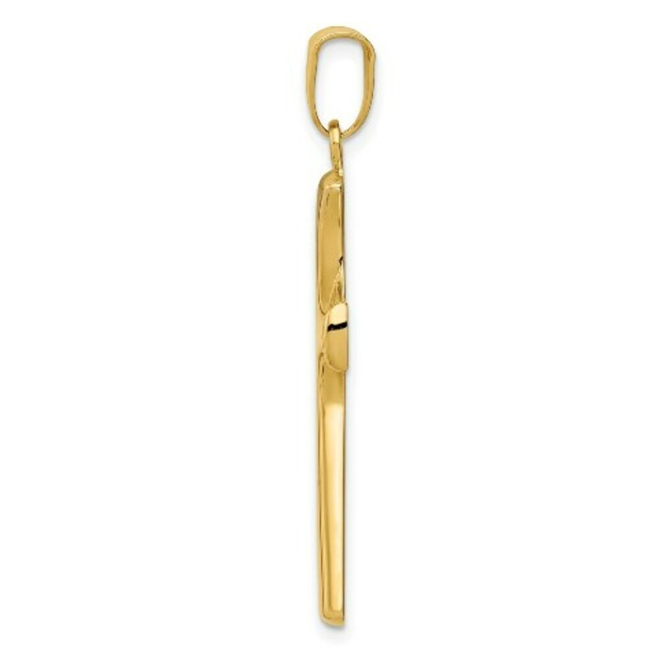 14K Yellow Gold Two-tone Fancy Cross Pendant - (A84-843)