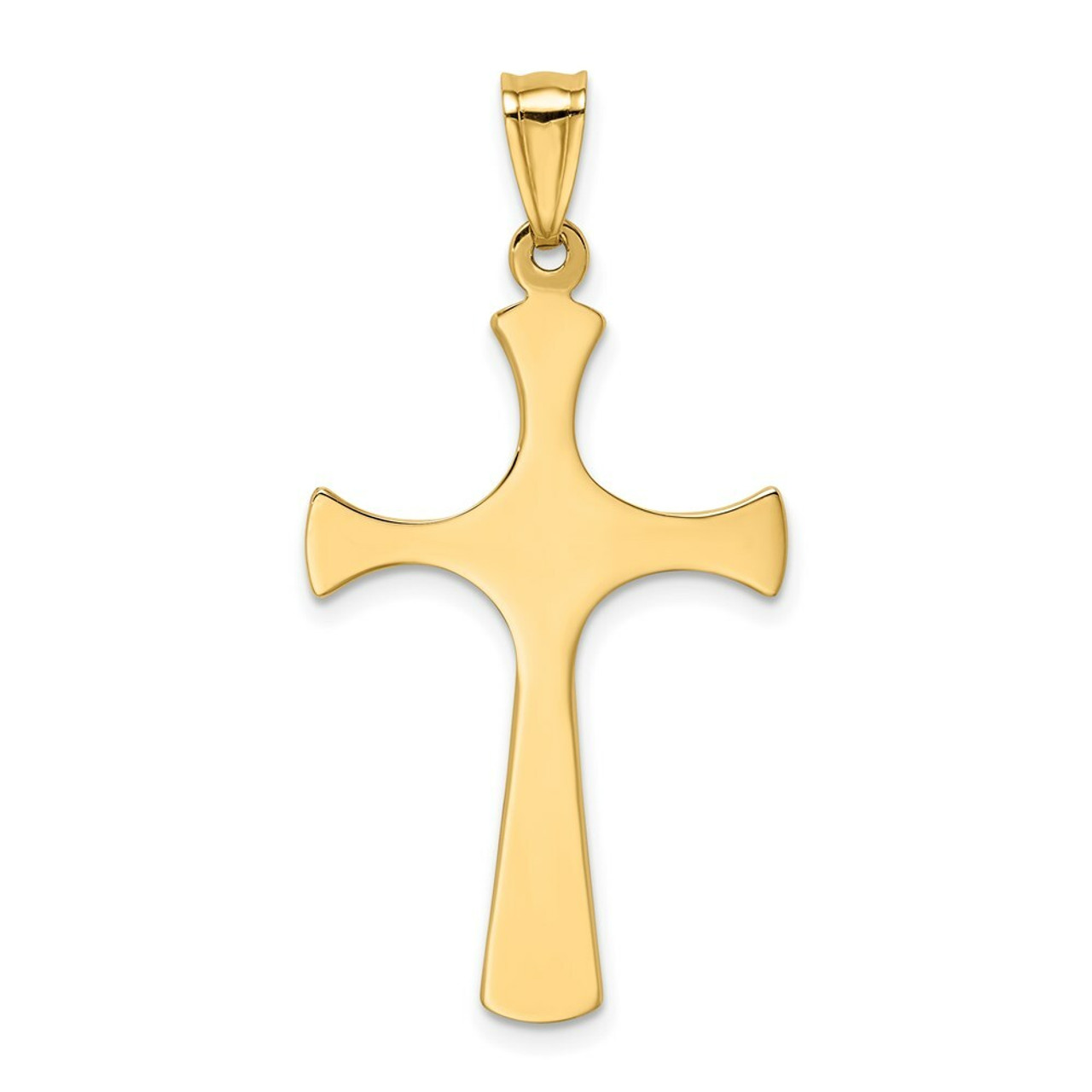 14K Yellow Gold Two-tone Fancy Cross Pendant - (A84-843)