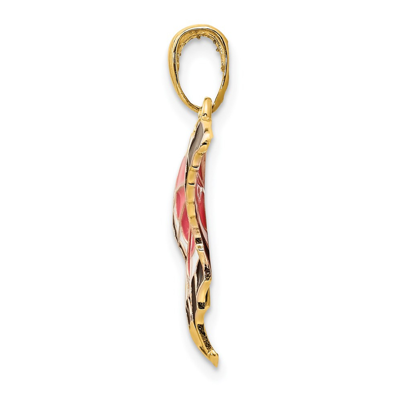 14K Yellow Gold Translucent Acrylic Butterfly Pendant - (A84-958)