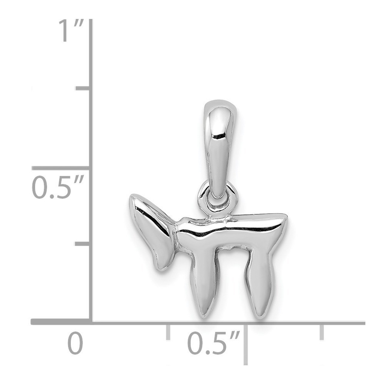14K White Gold Chai (Life) Pendant - (A85-178)