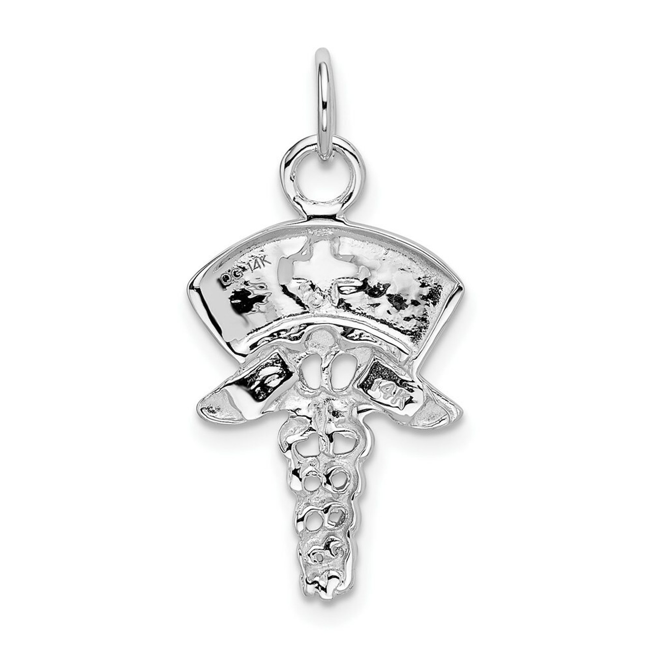 14K White Gold Nurse Symbol Charm - (A86-383)