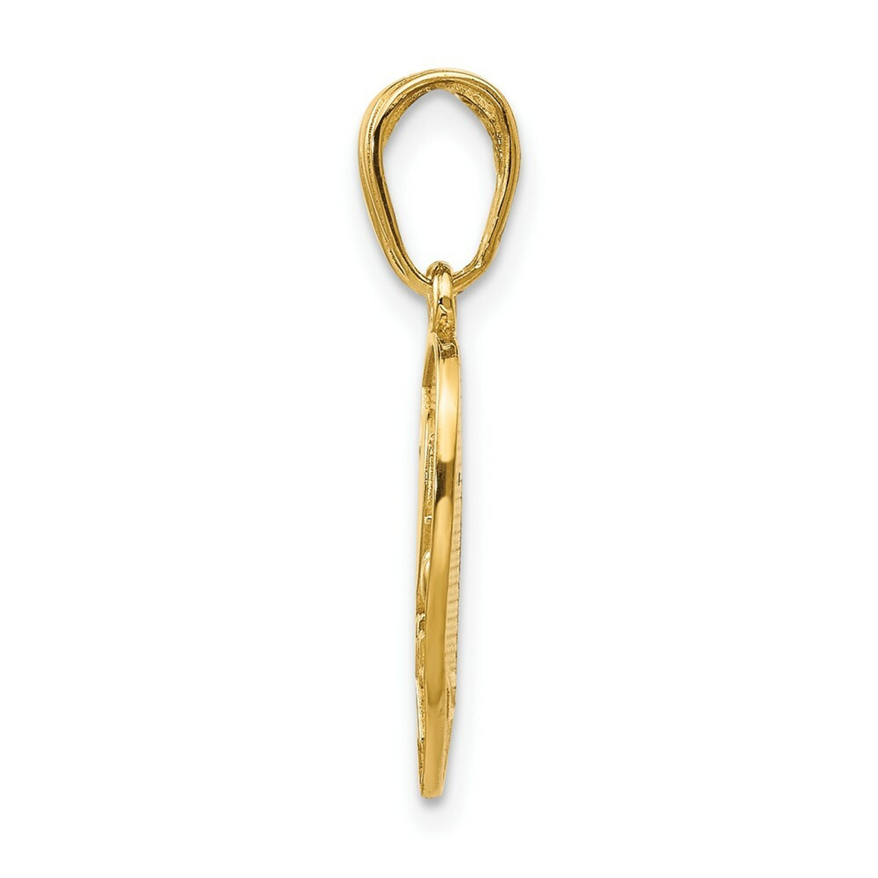 14K Yellow Gold I Love You break apart Heart Charm - (A86-531)