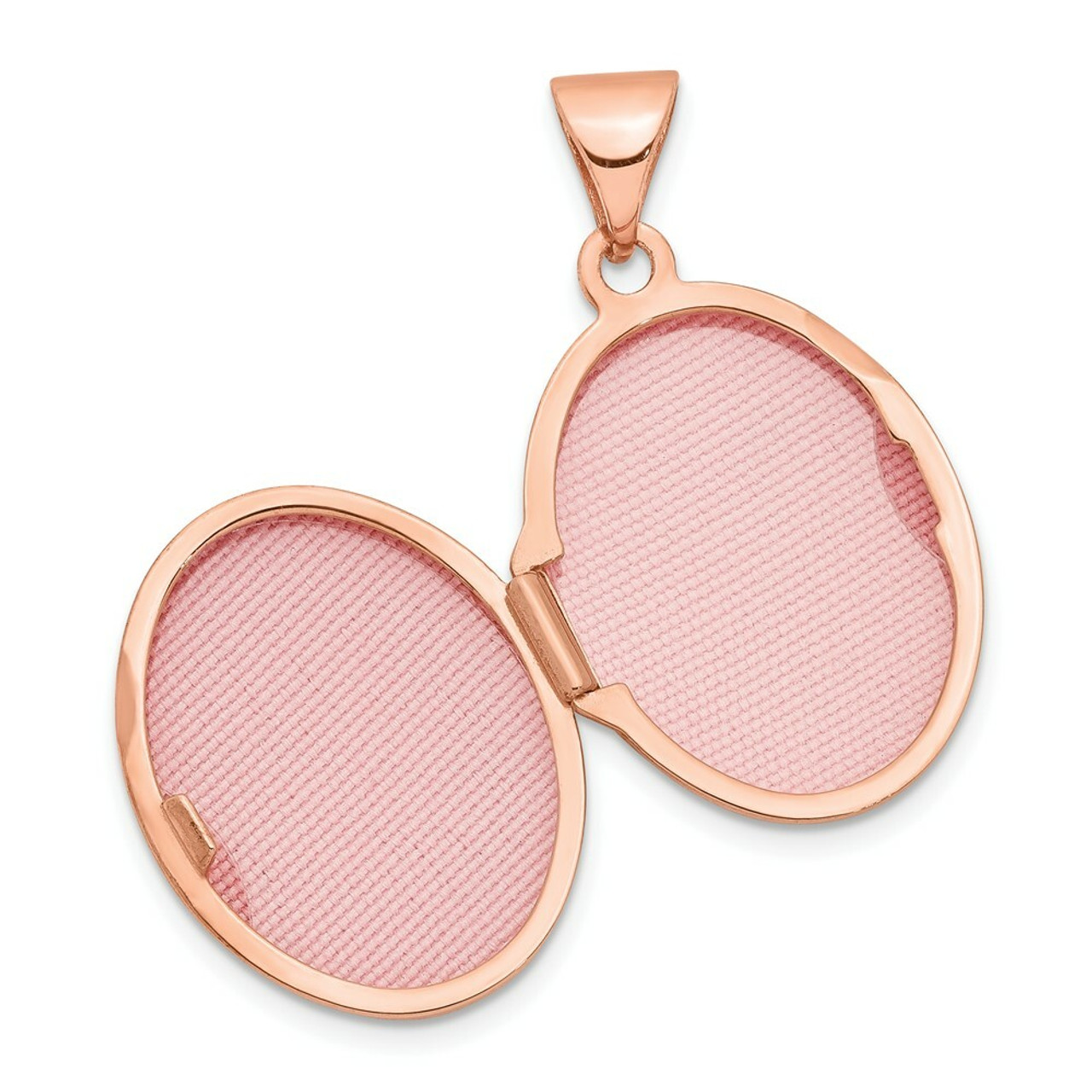 14K Rose Gold 17mm Scroll Oval Locket - (A99-223)