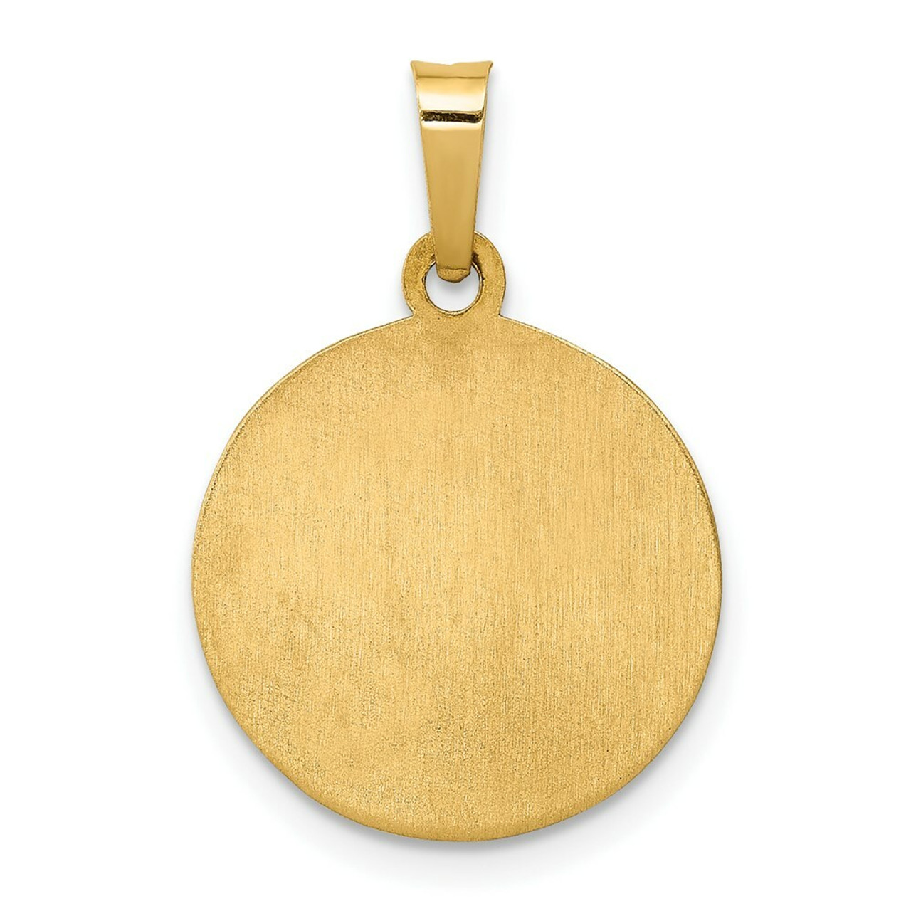 14K Yellow Gold Polished & Satin Finish St. Anthony Medal Pendant 15mm width - (B11-214)