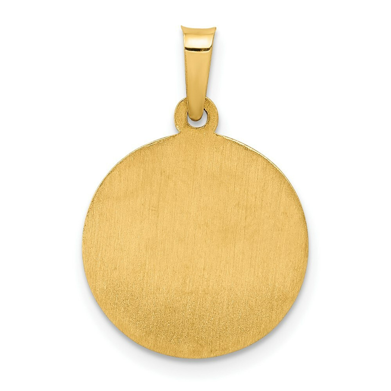 14K Yellow Gold Polished & Satin Finish Sacred Heart of Jesus Medal Pendant 15mm width - (B11-504)