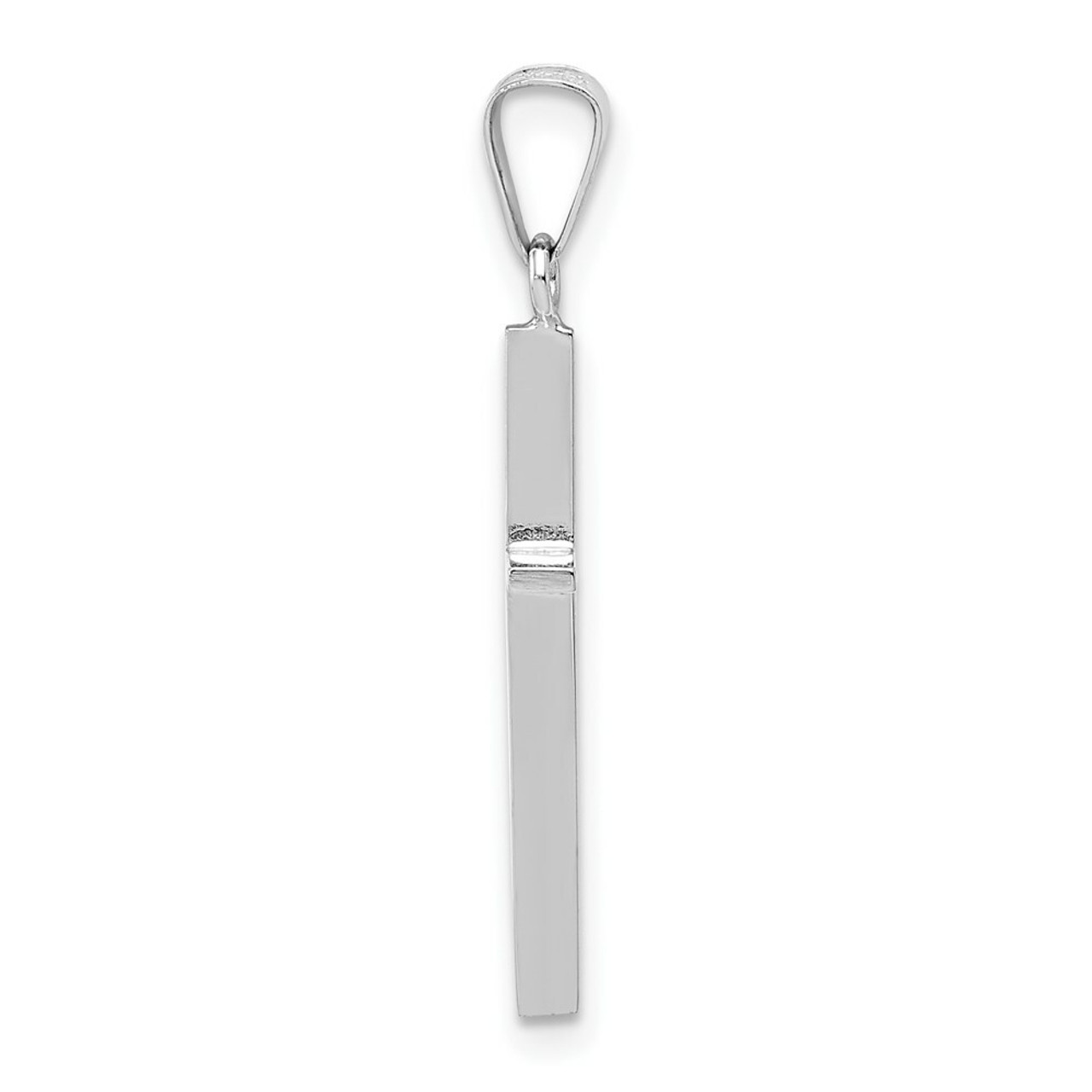 14K White Gold Cross Charm 30mm length - (B11-623)