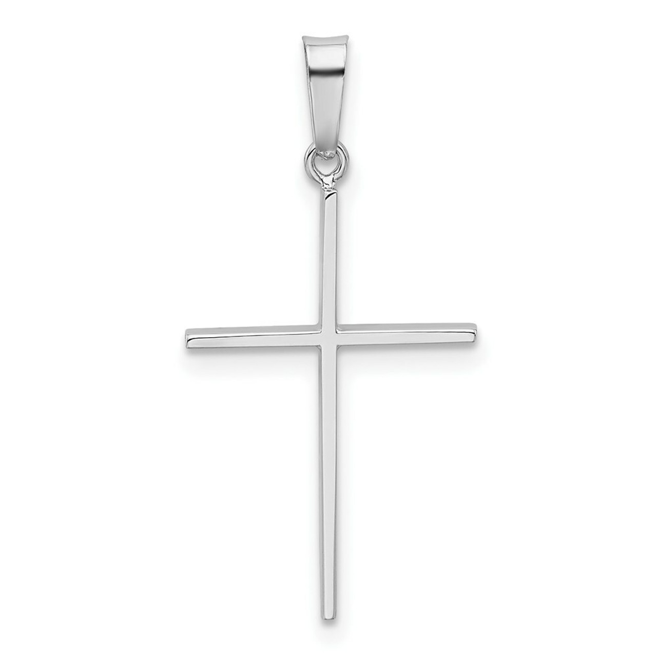 14K White Gold Cross Charm 30mm length - (B11-623)