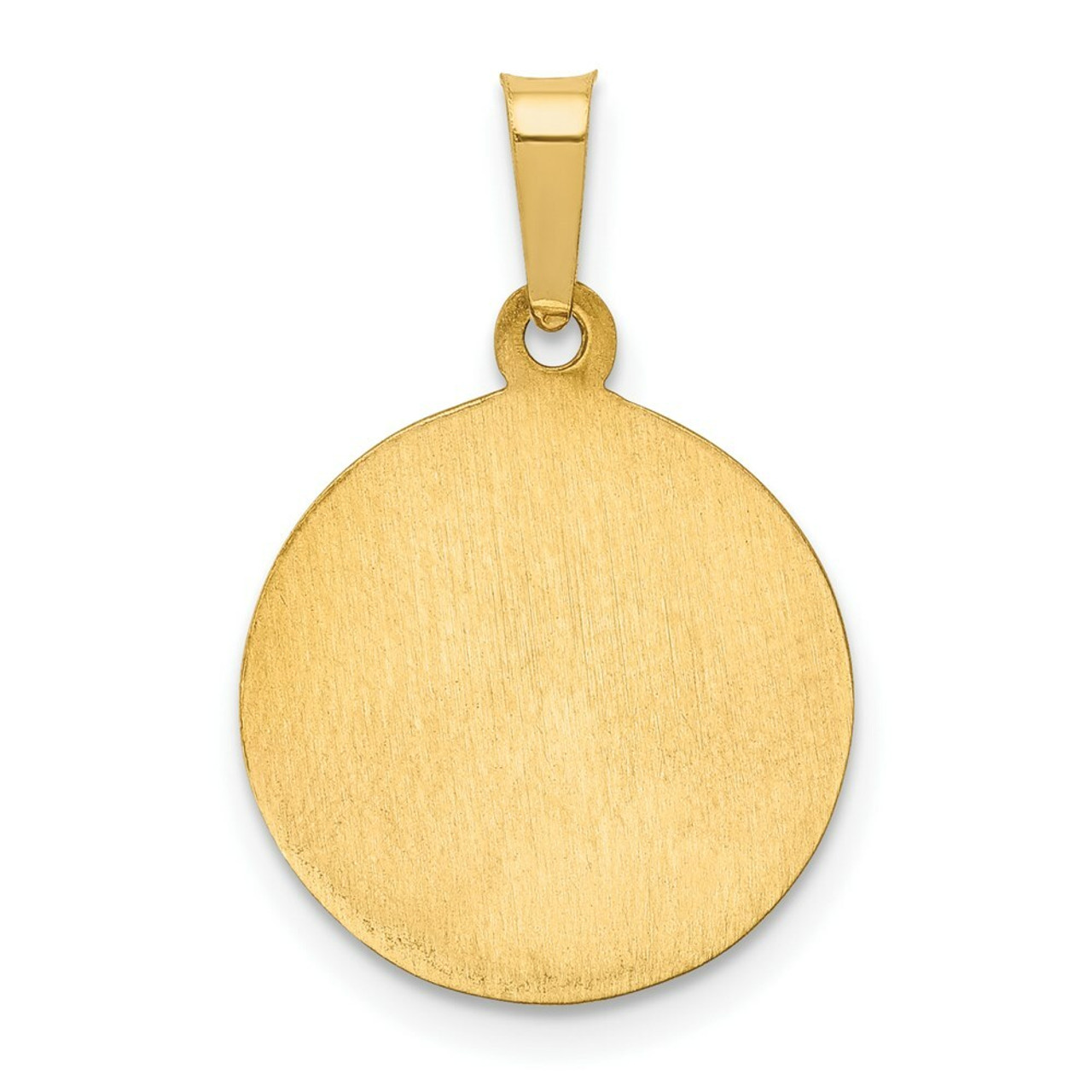 14K Yellow Gold Polished & Satin Finish St. Peregrine Medal Pendant 15mm width - (B14-253)