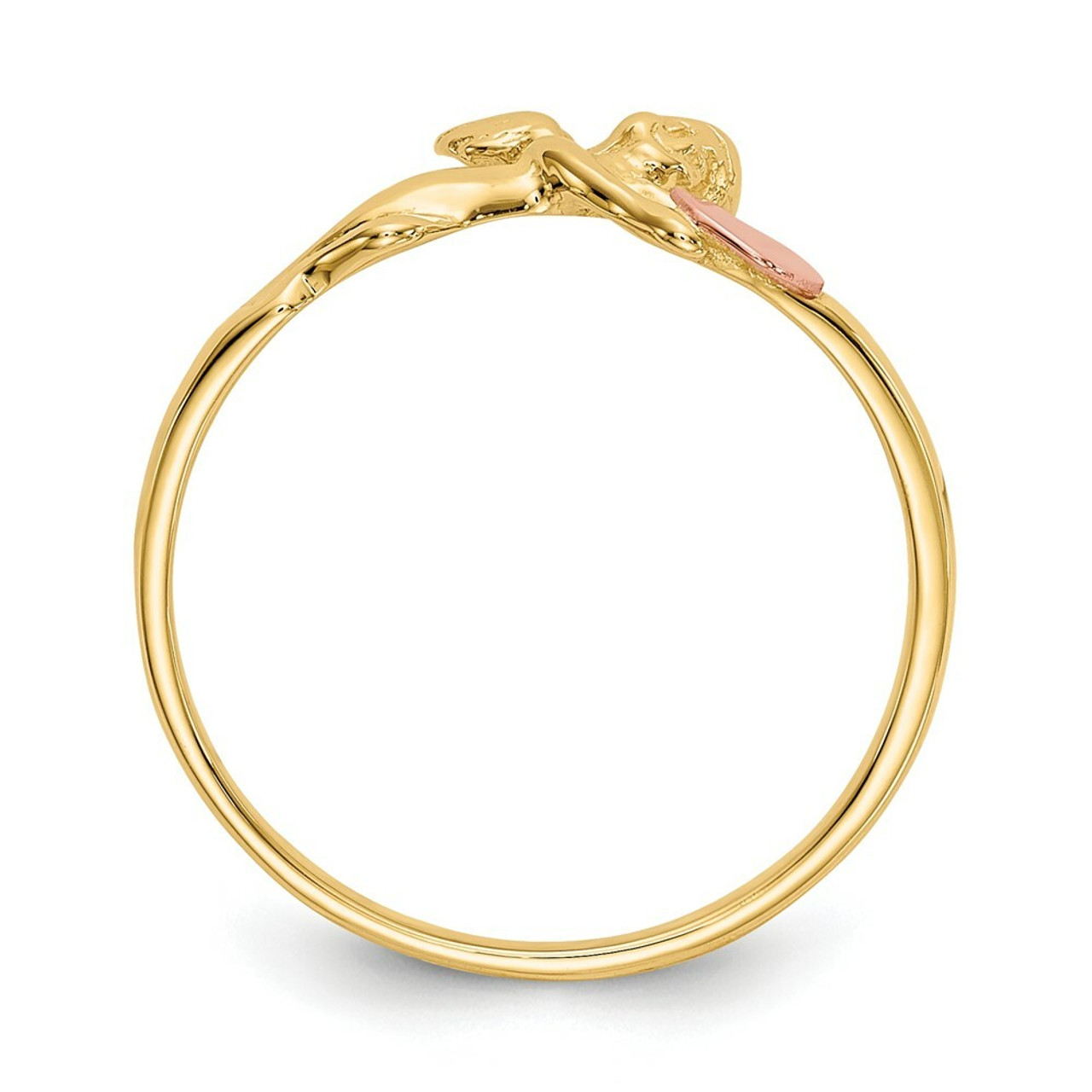 14K Two-tone Gold Angel & Heart Ring - Size 6 - (B31-860)